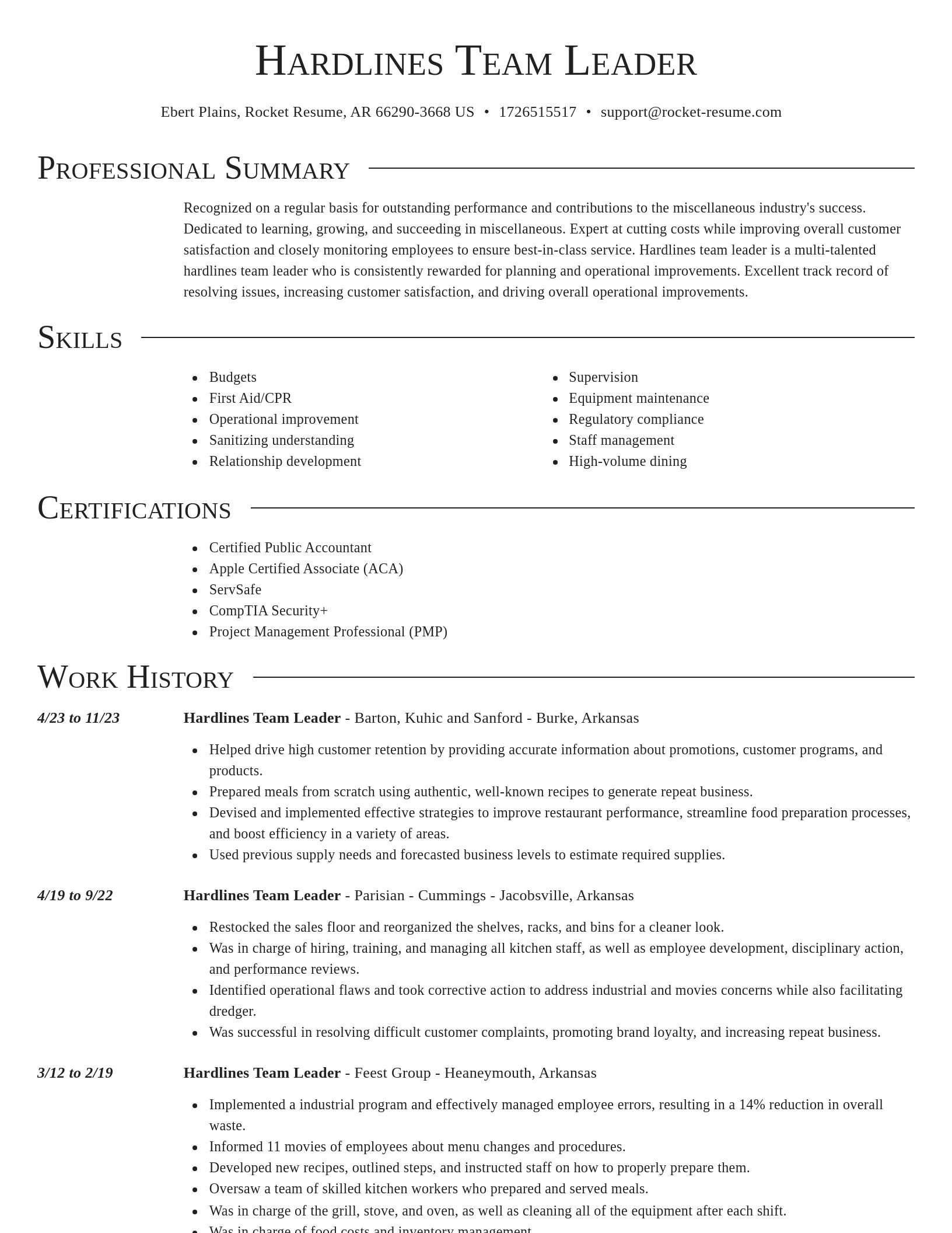 Director resume template