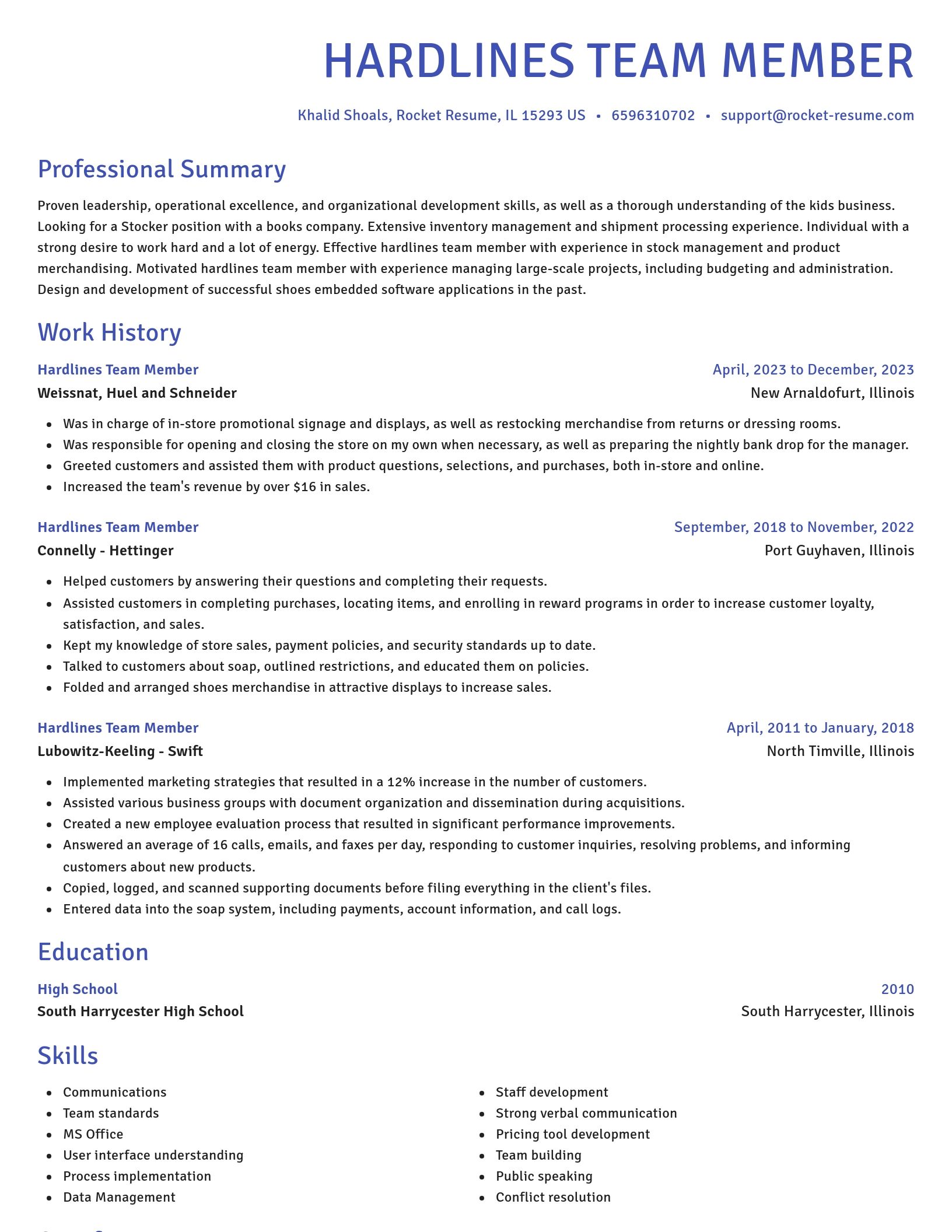 Novel resume template