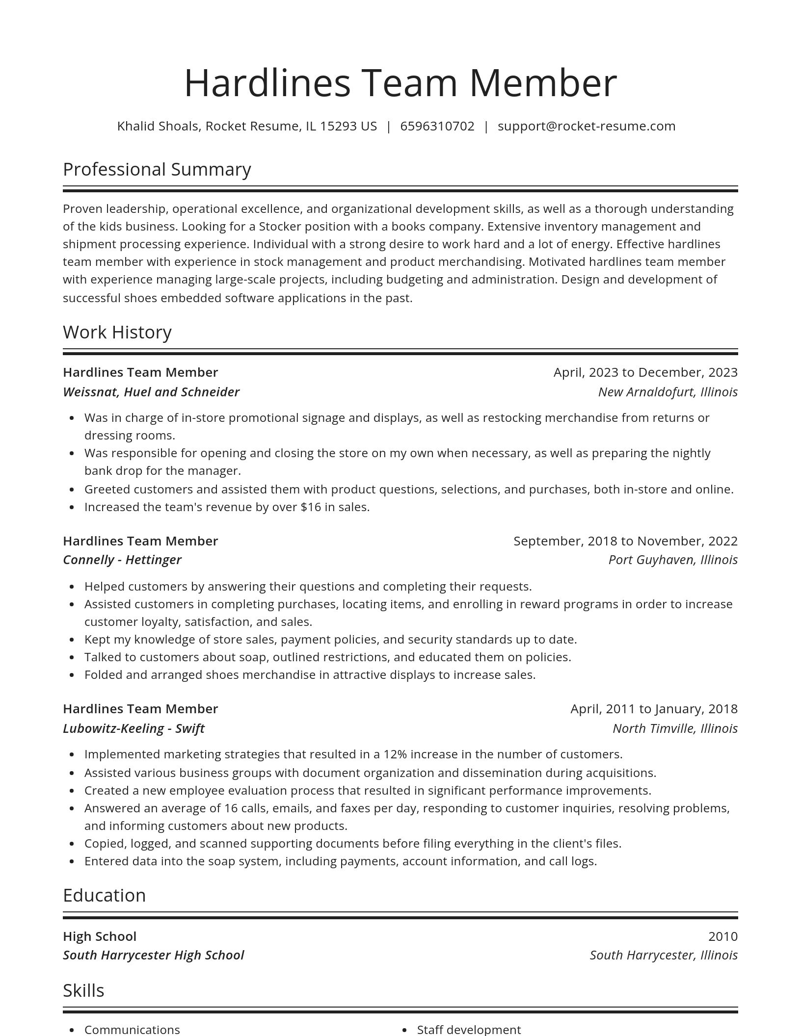 Spotlight resume template