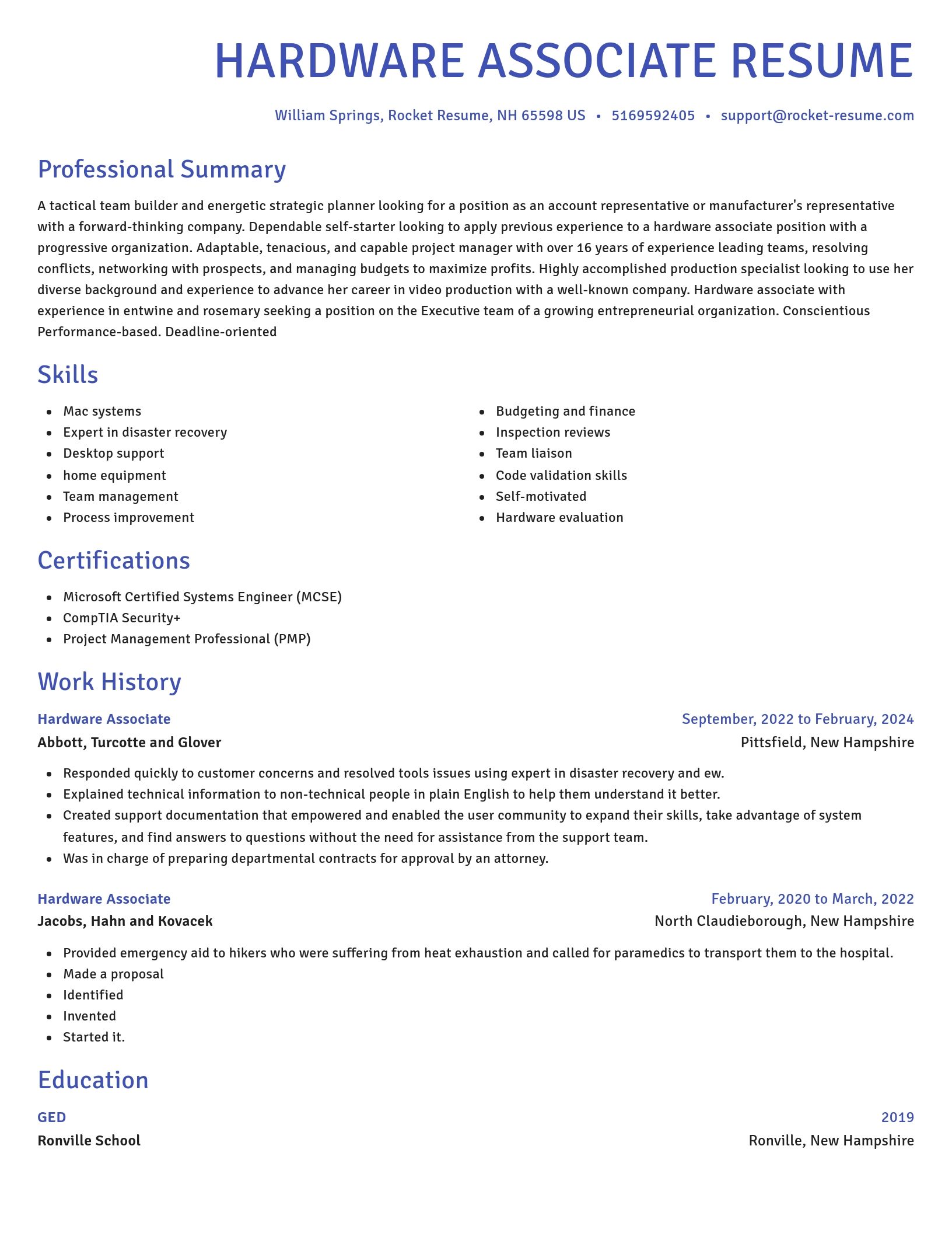 Novel resume template