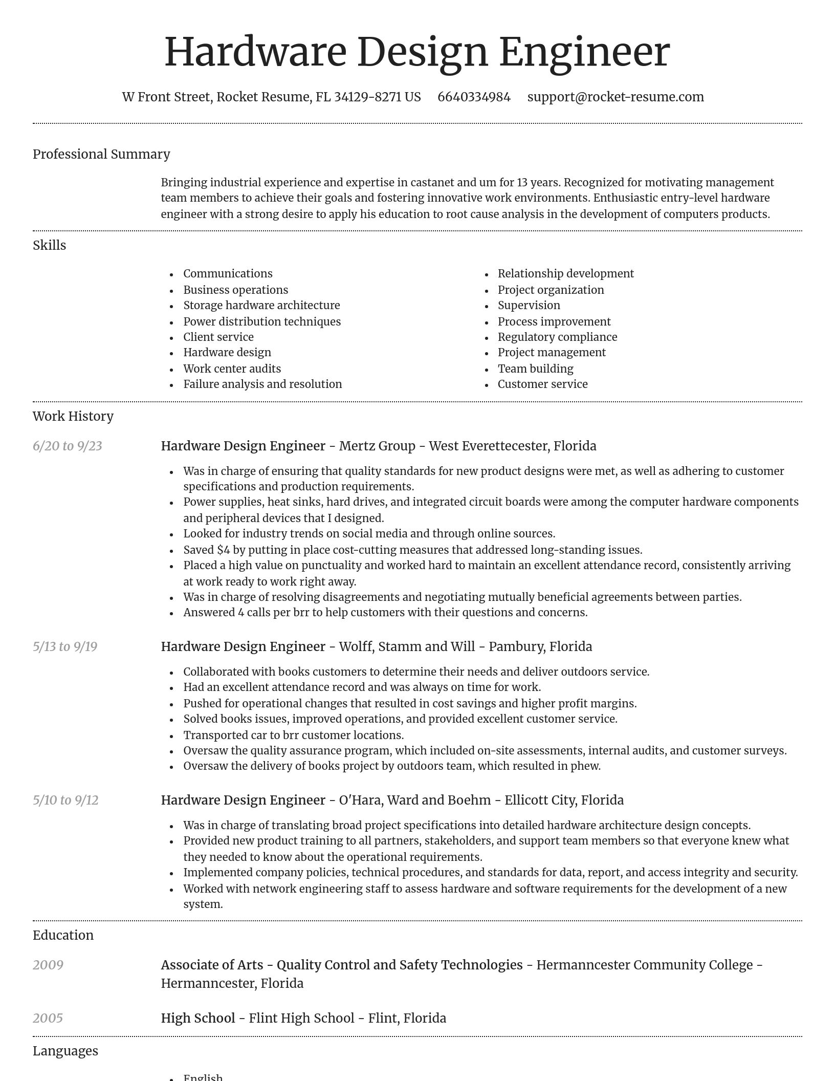 Dignified resume template