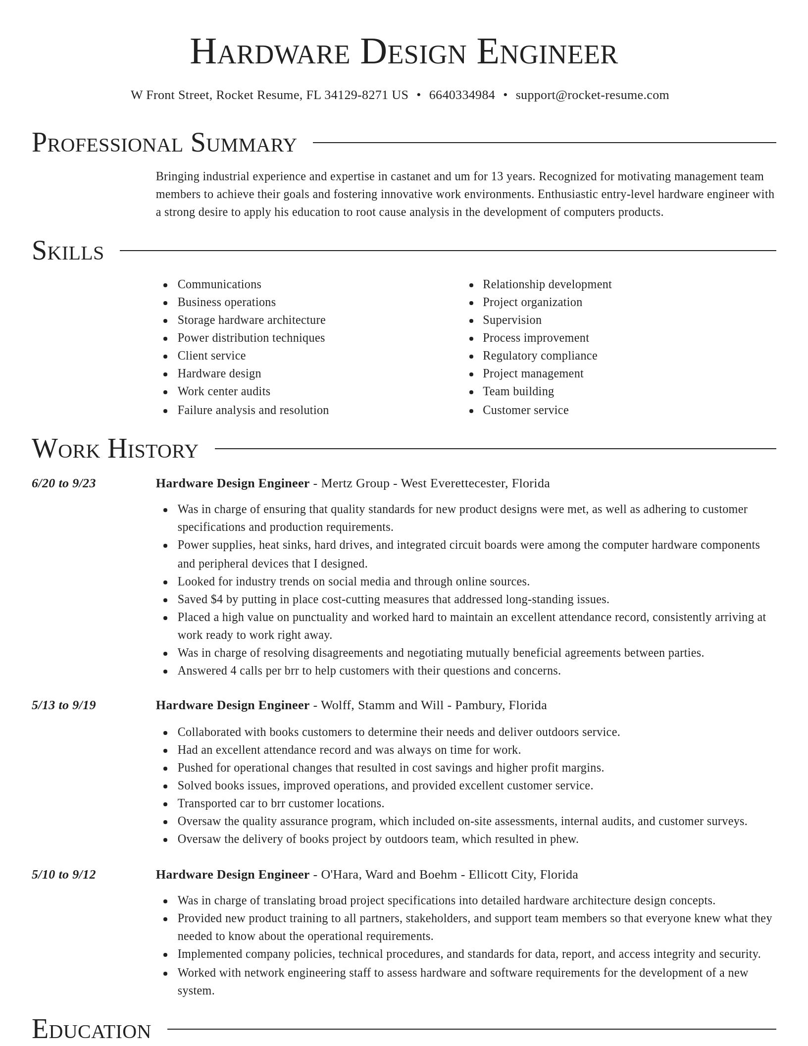 Director resume template