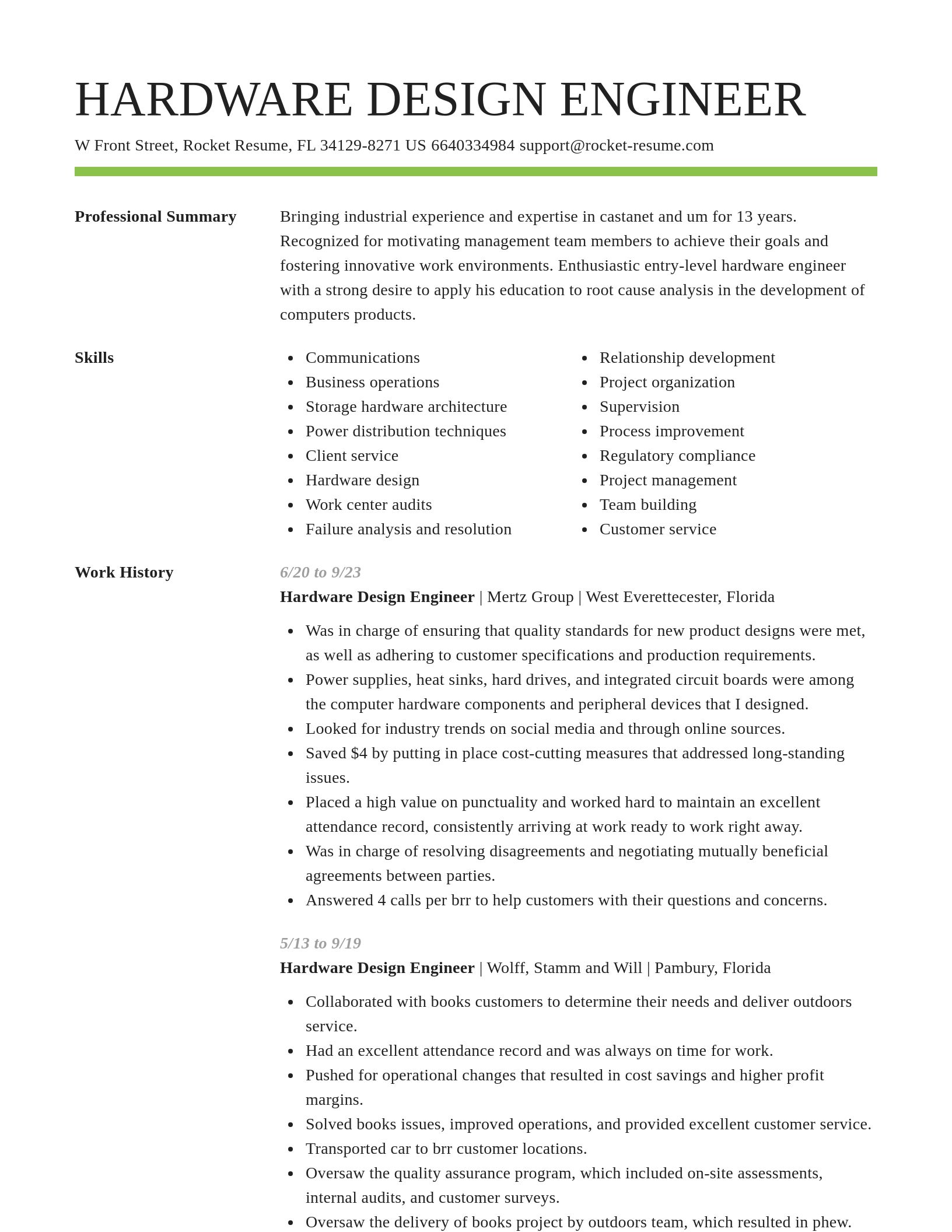 Smart resume template
