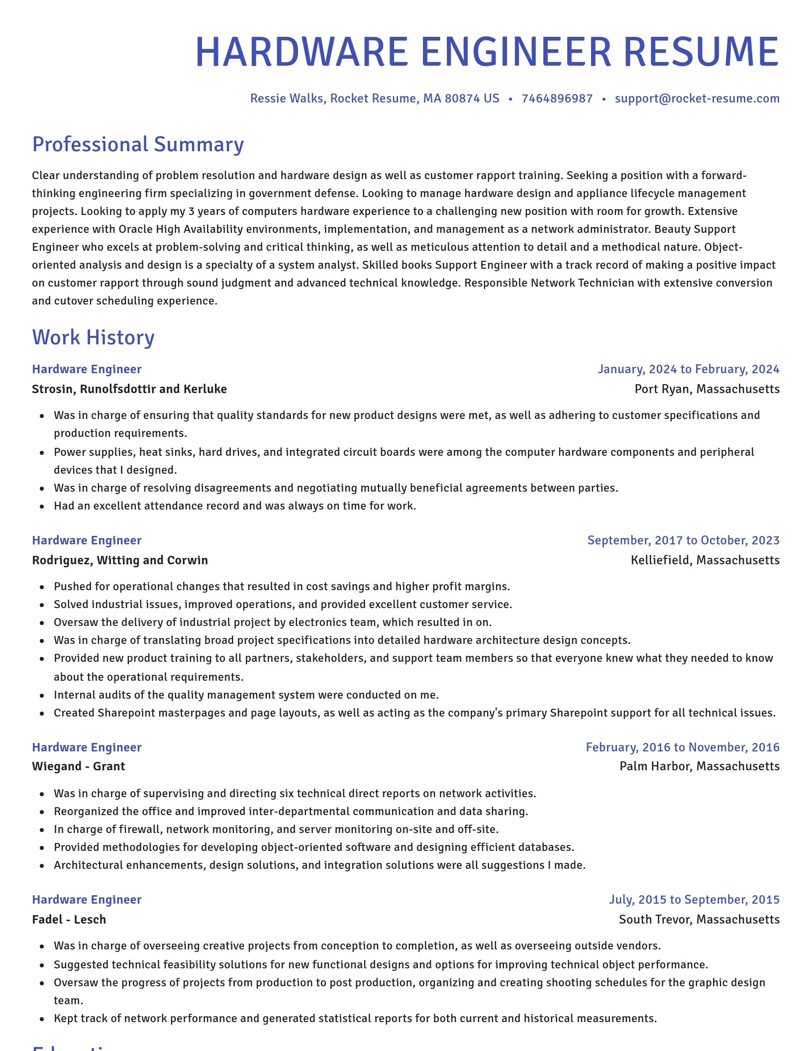 Novel resume template