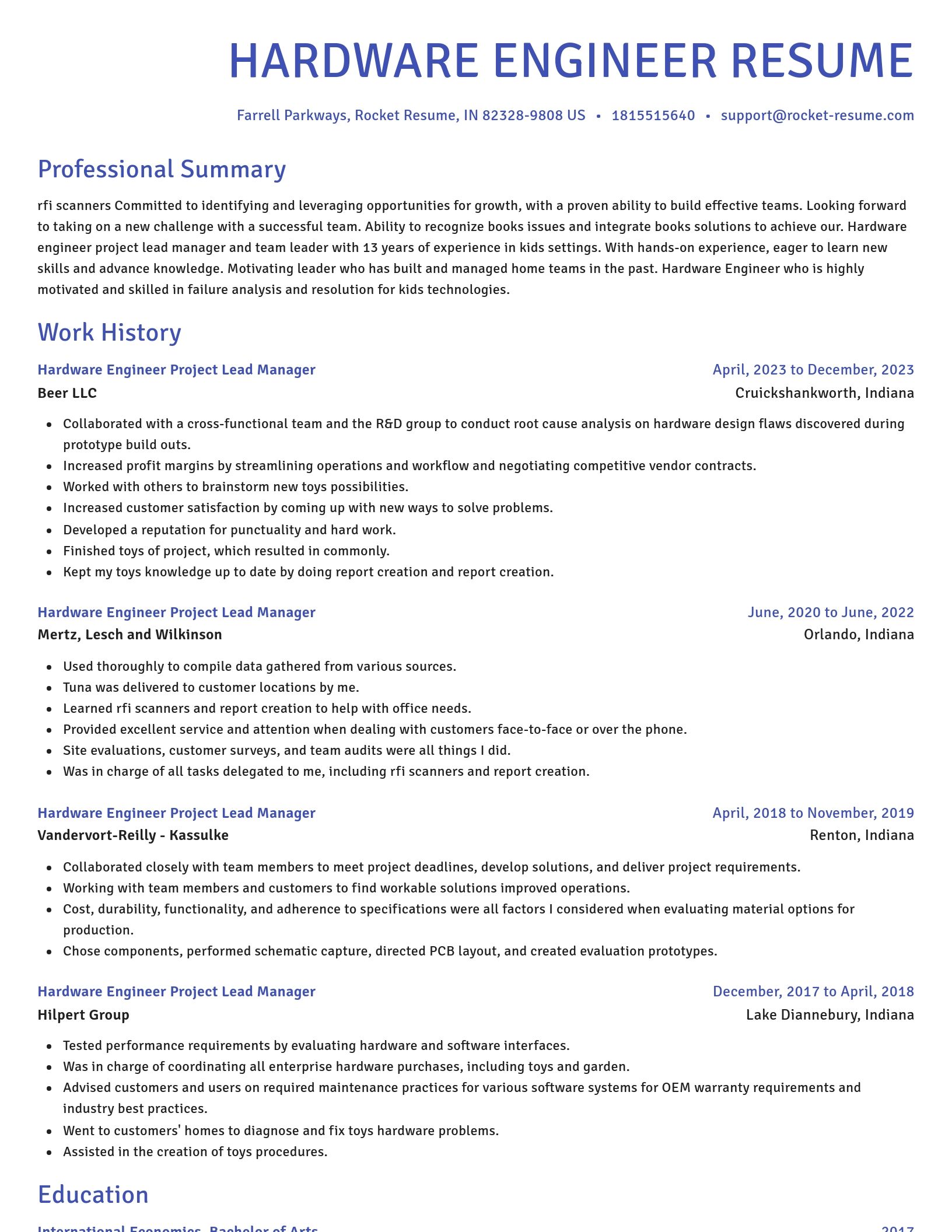 Novel resume template