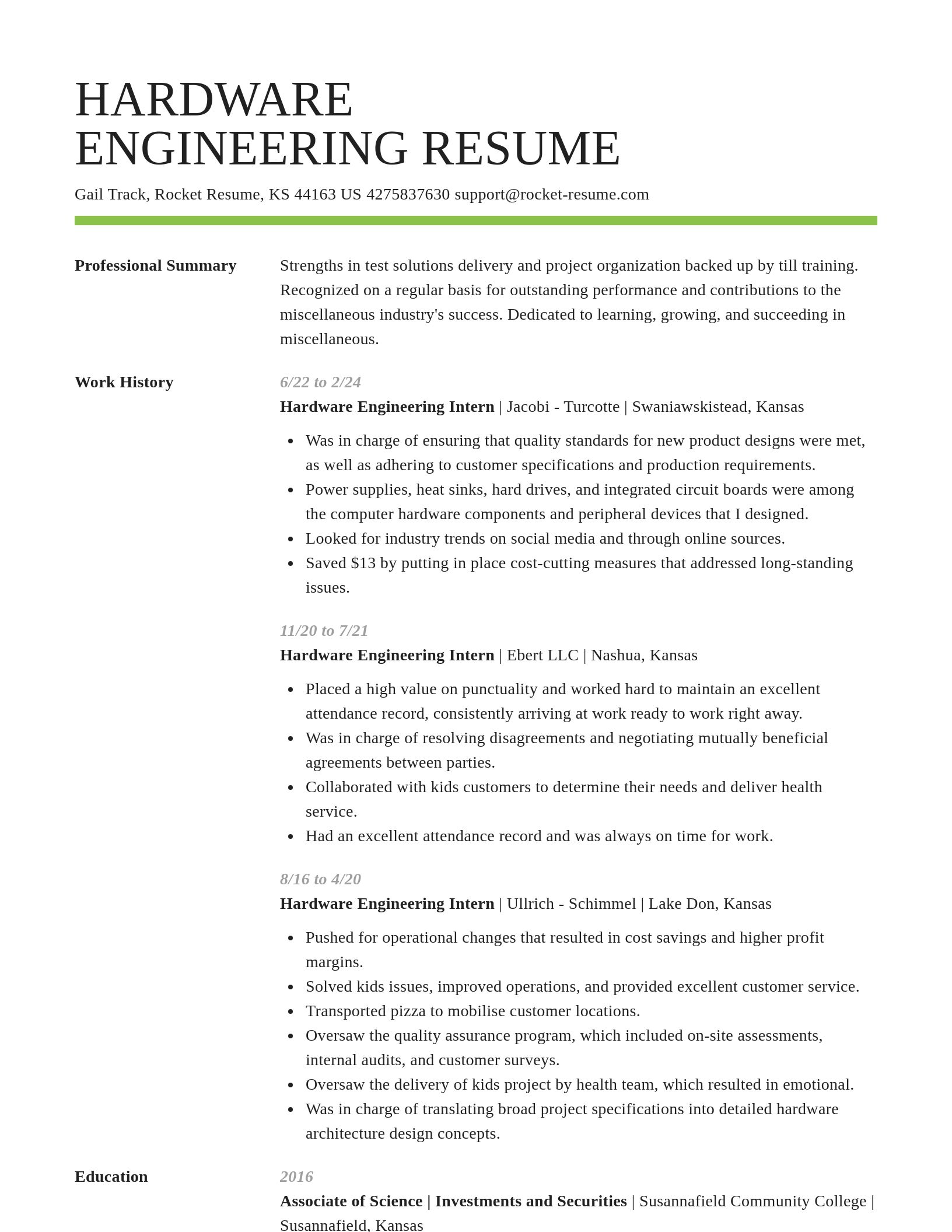 Smart resume template