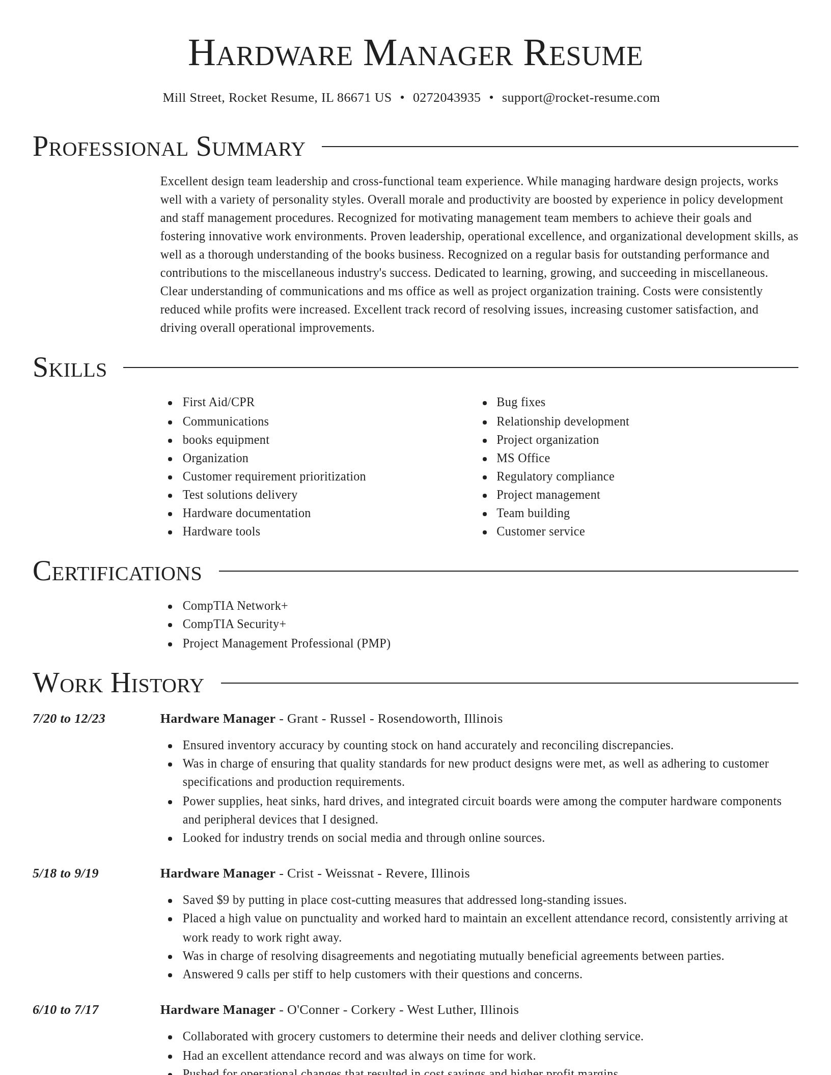 Director resume template
