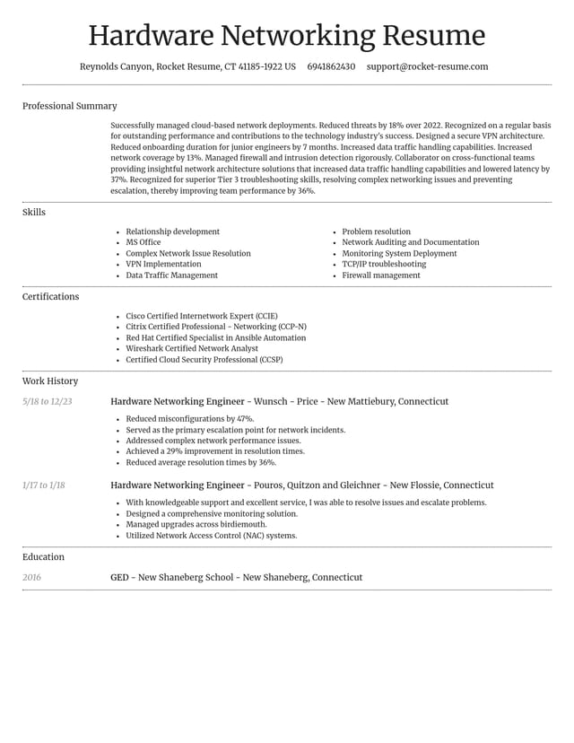 Dignified resume template