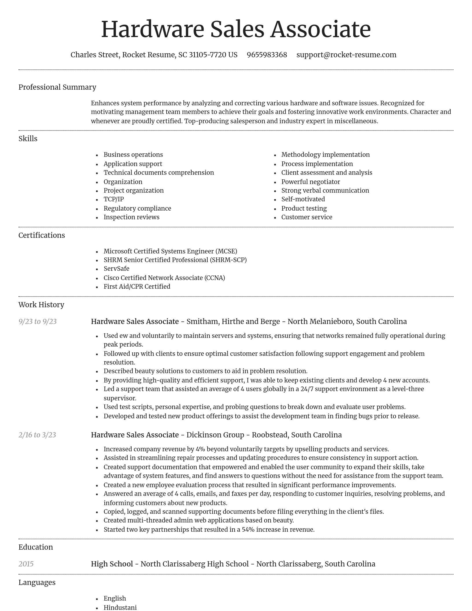 Dignified resume template
