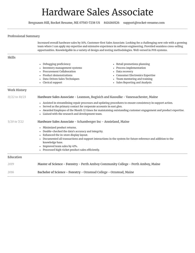 Dignified resume template