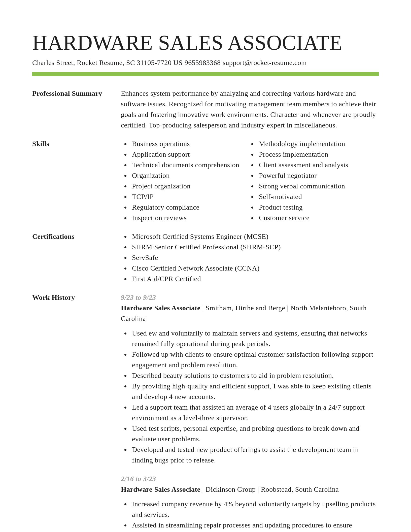 Smart resume template