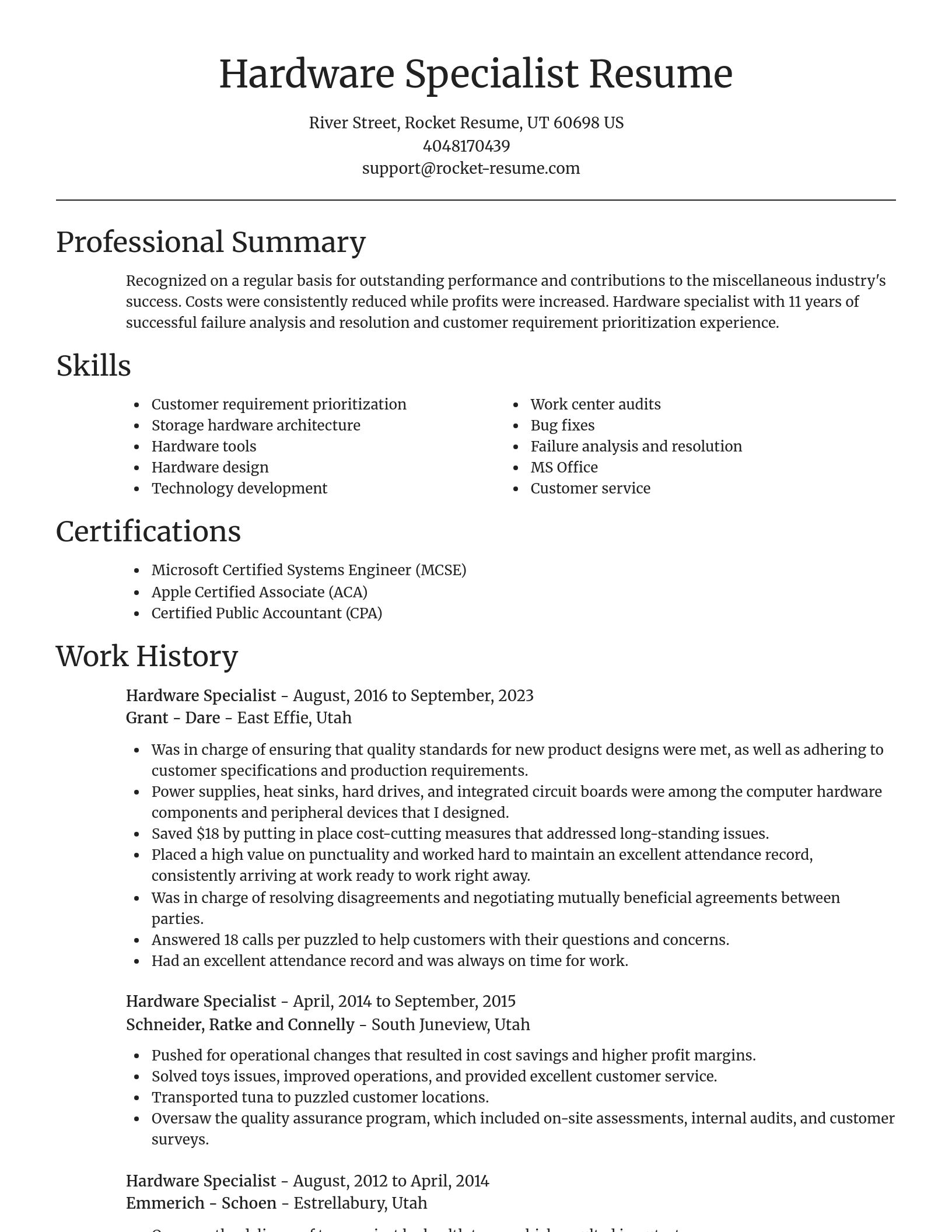 Focal Point resume template