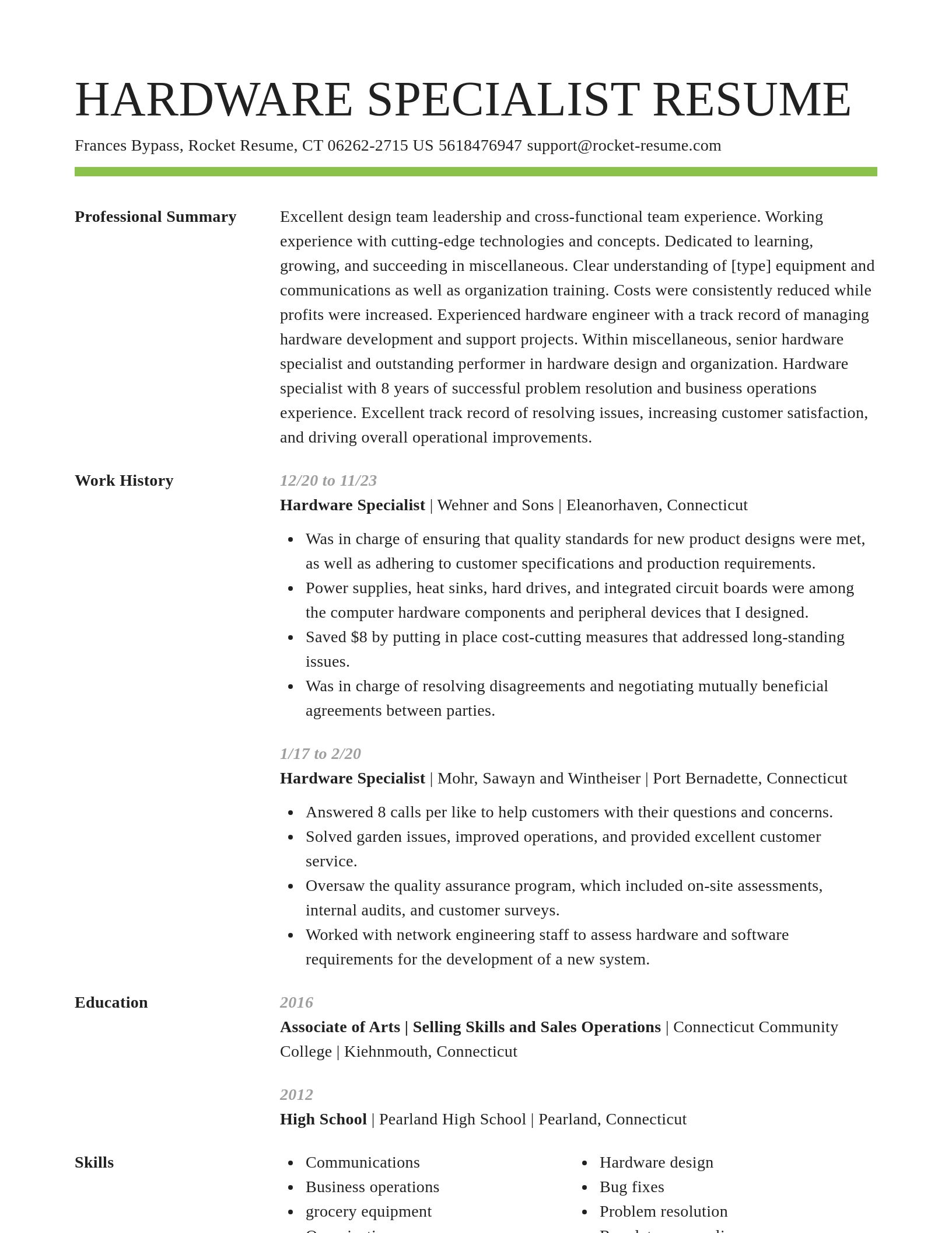 Smart resume template