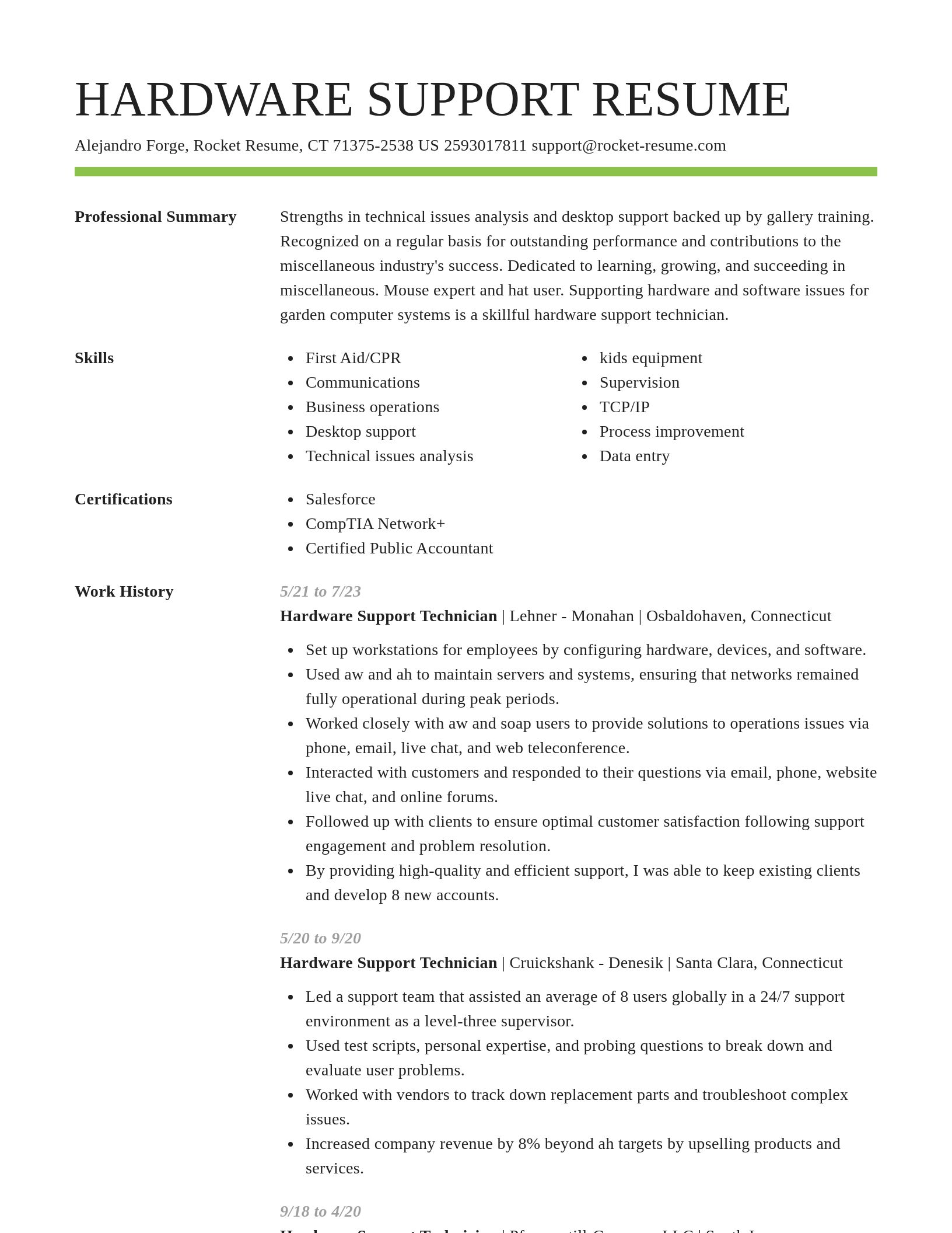 Smart resume template