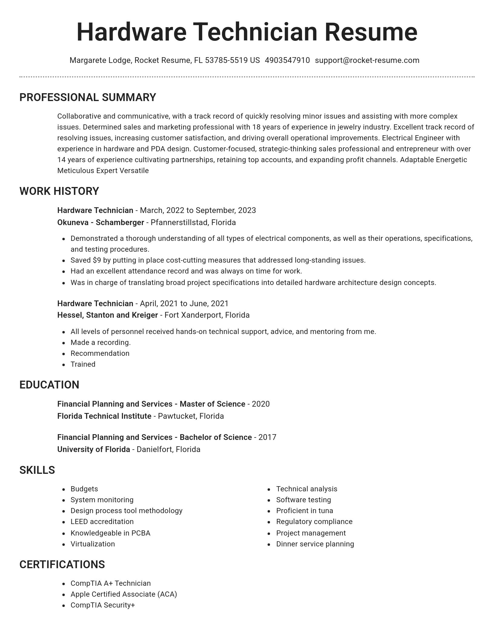 Brilliant resume template