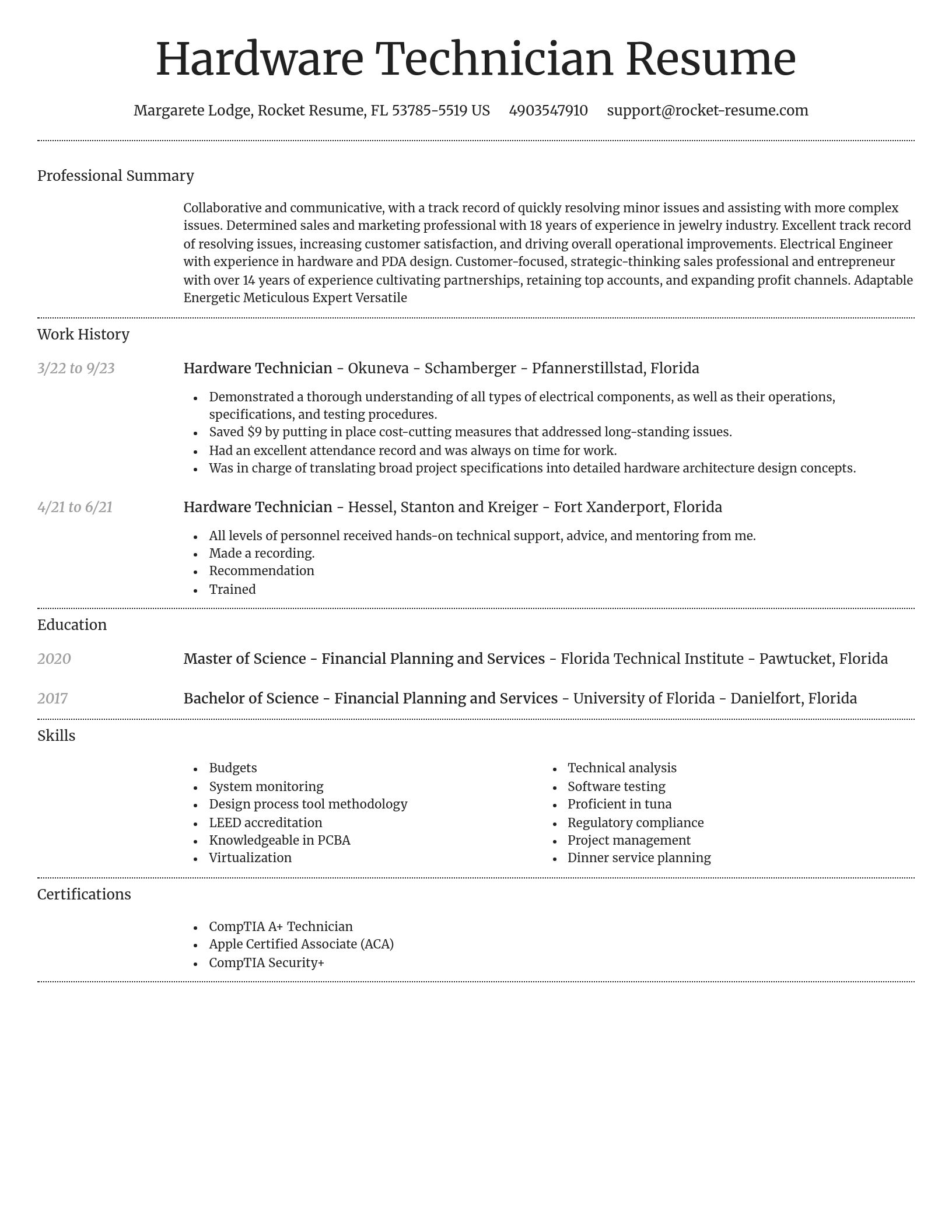 Dignified resume template