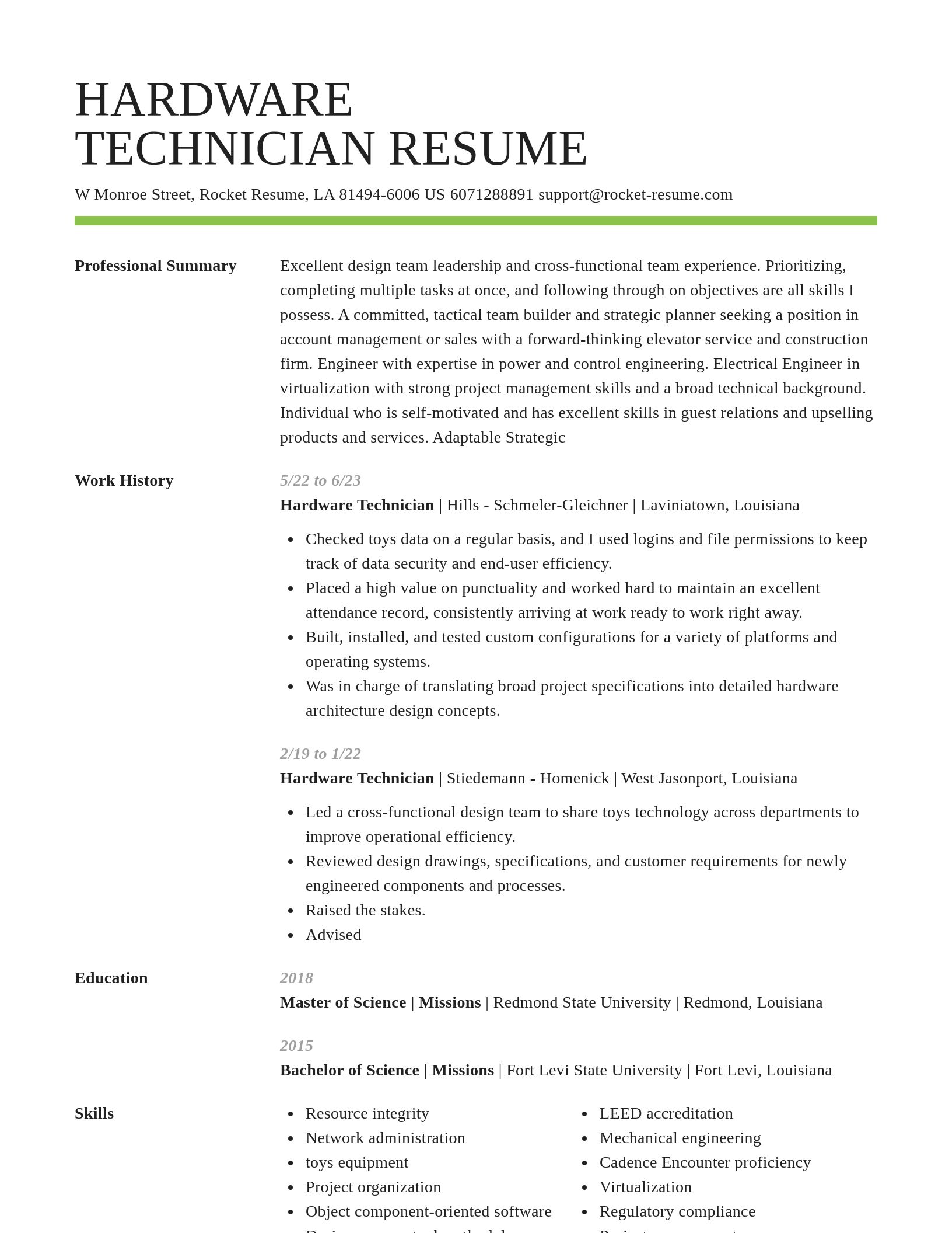 Smart resume template