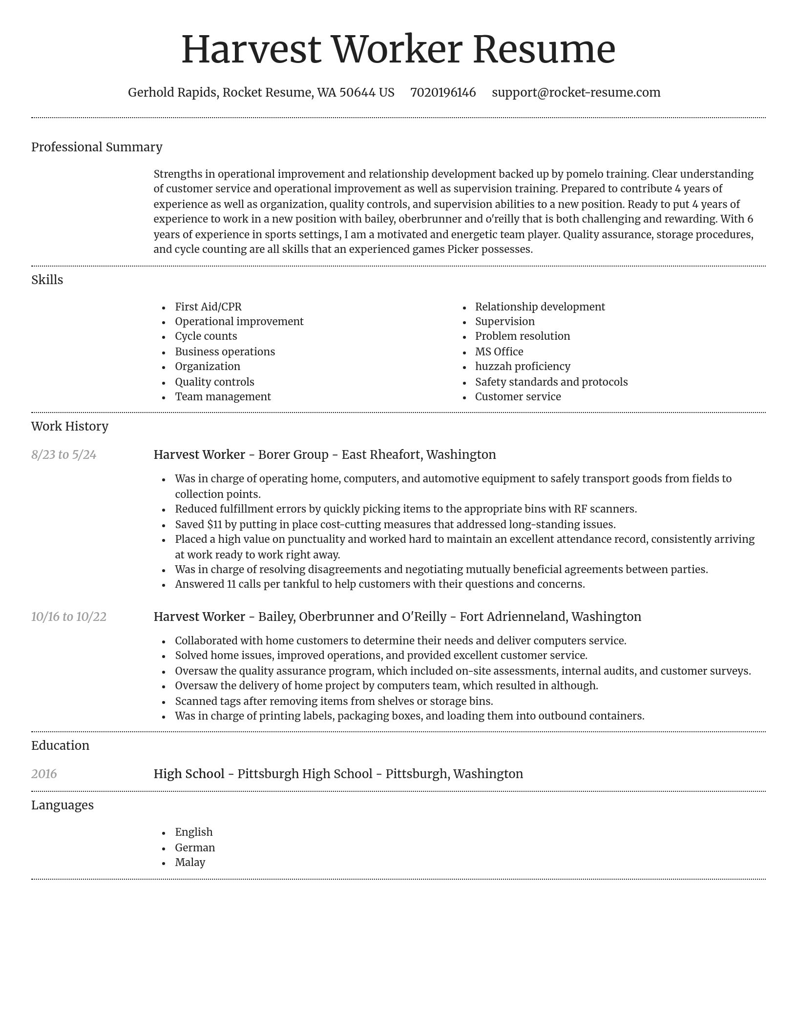 Dignified resume template