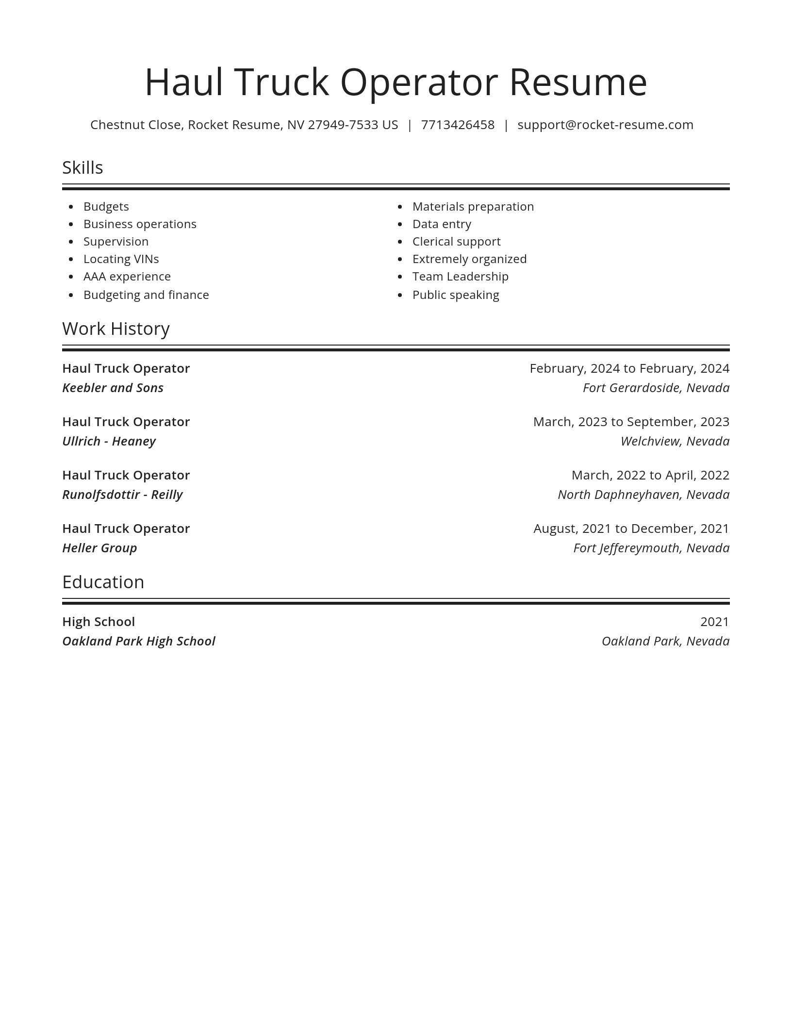 Spotlight resume template