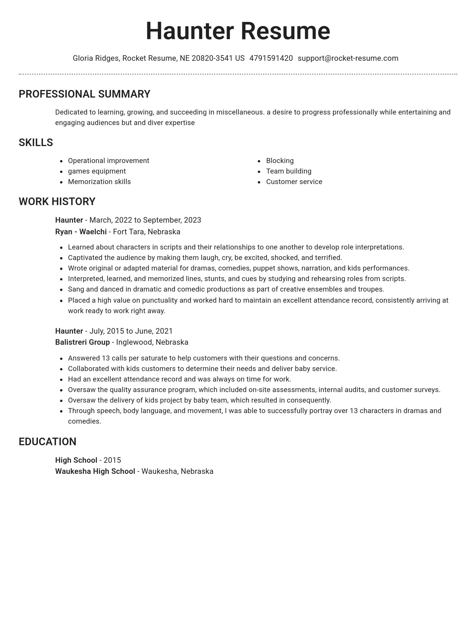 Brilliant resume template
