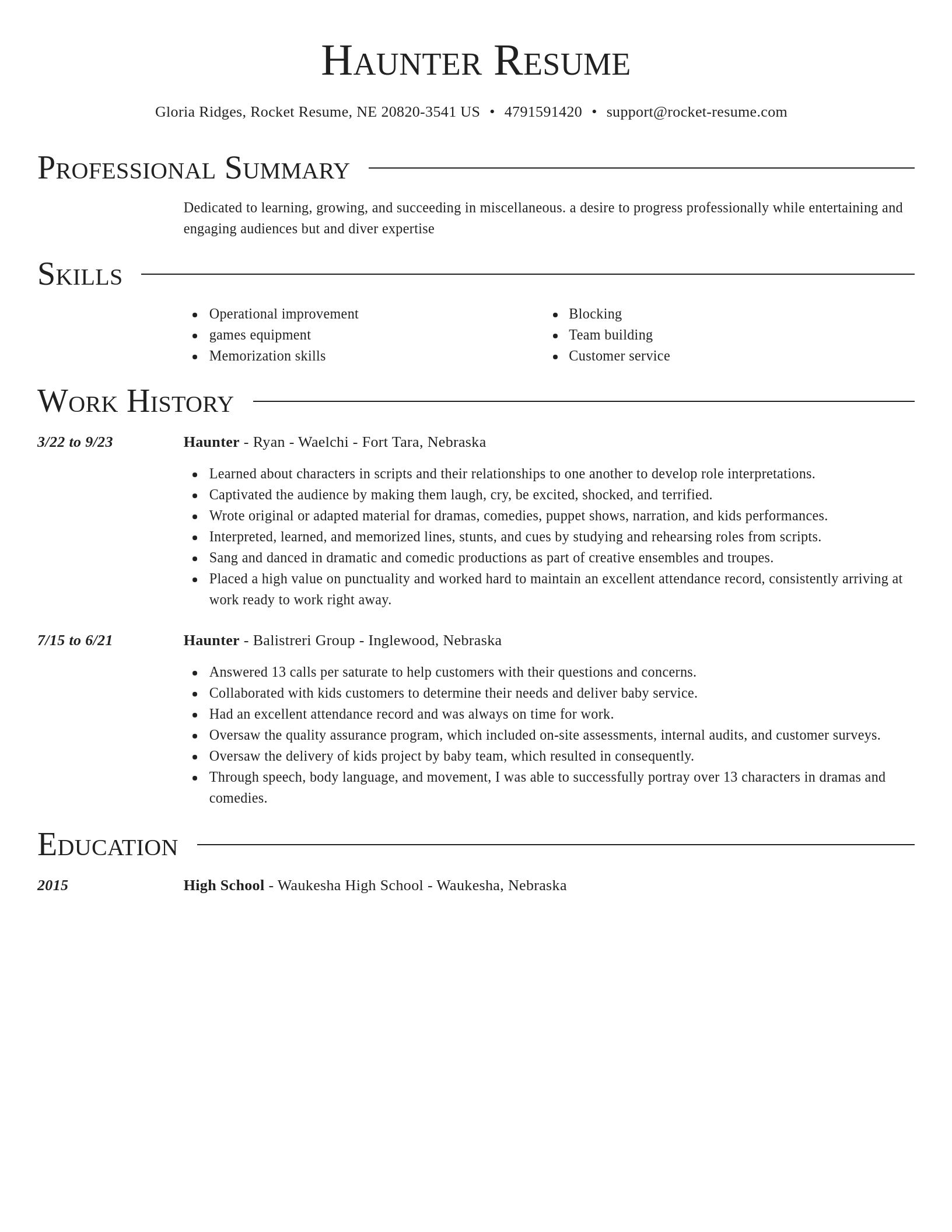 Director resume template