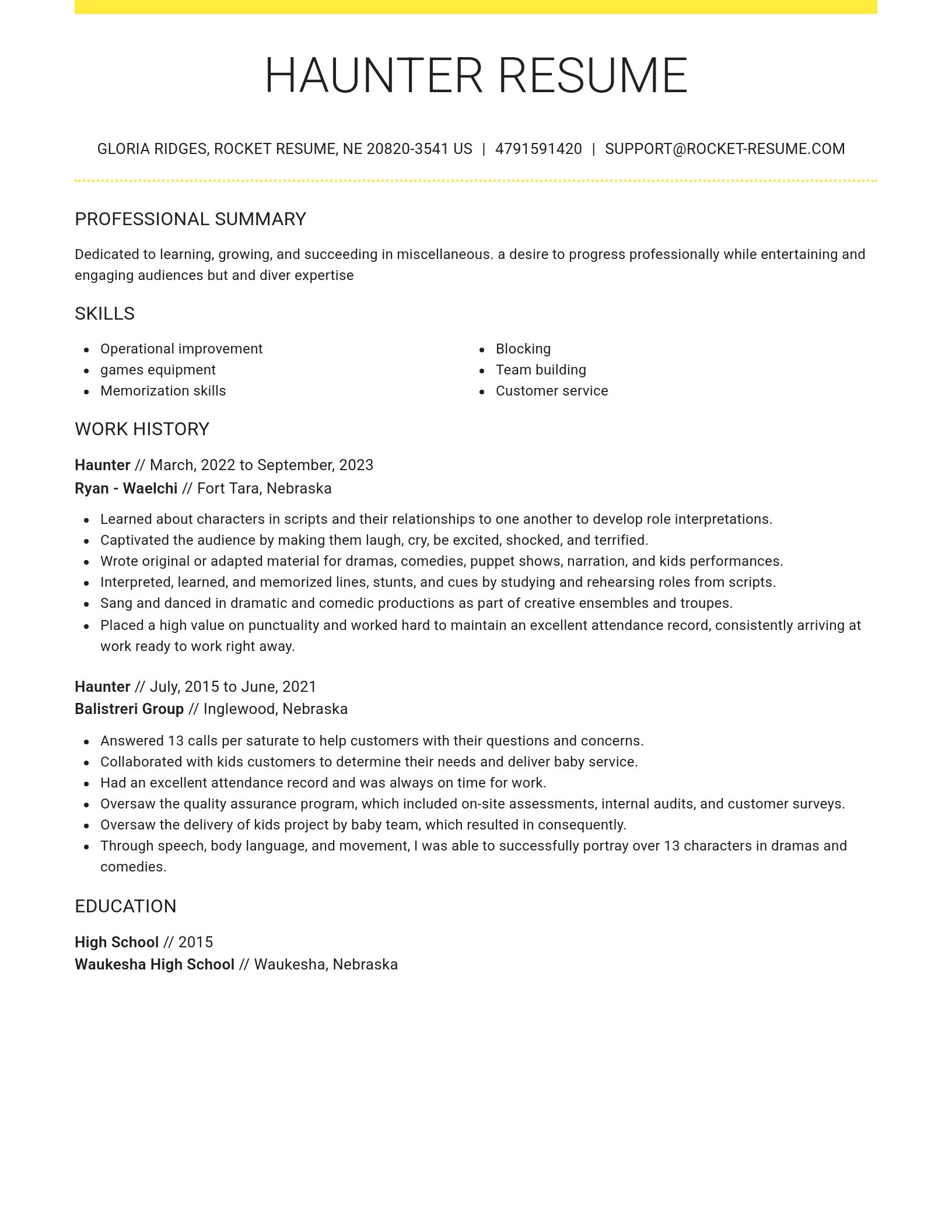 Grand resume template