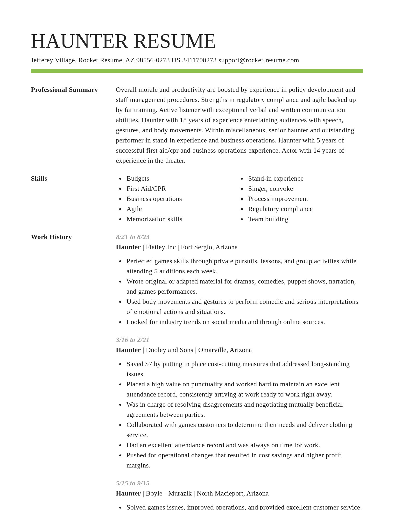 Smart resume template