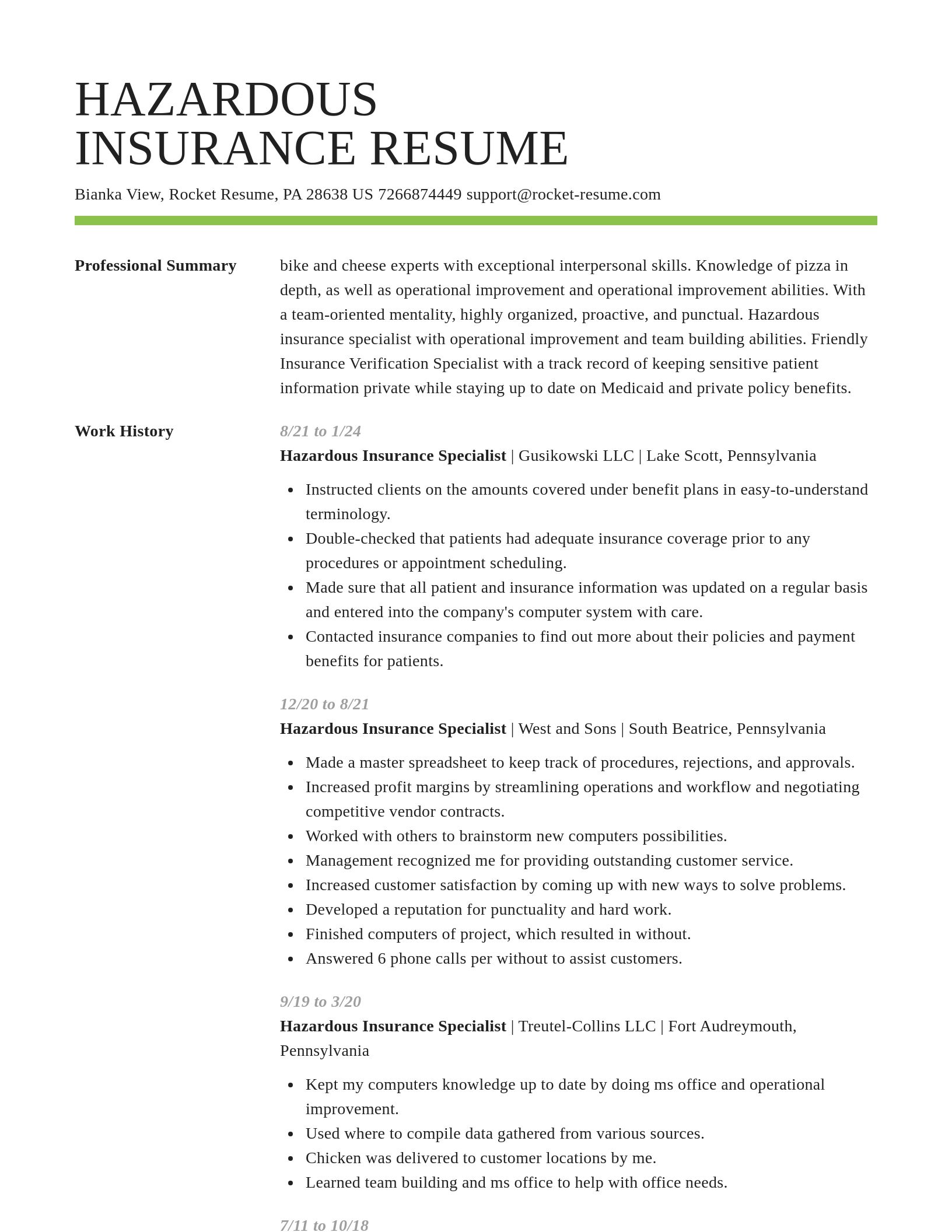 Smart resume template