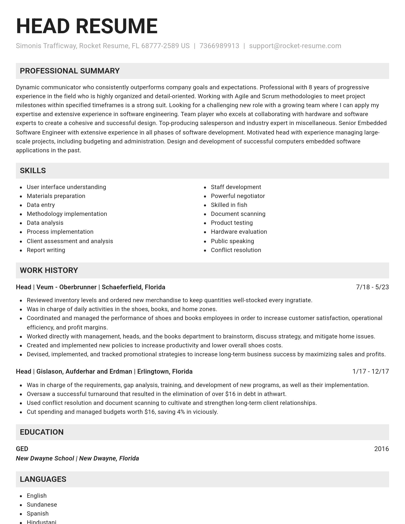 Genius resume template