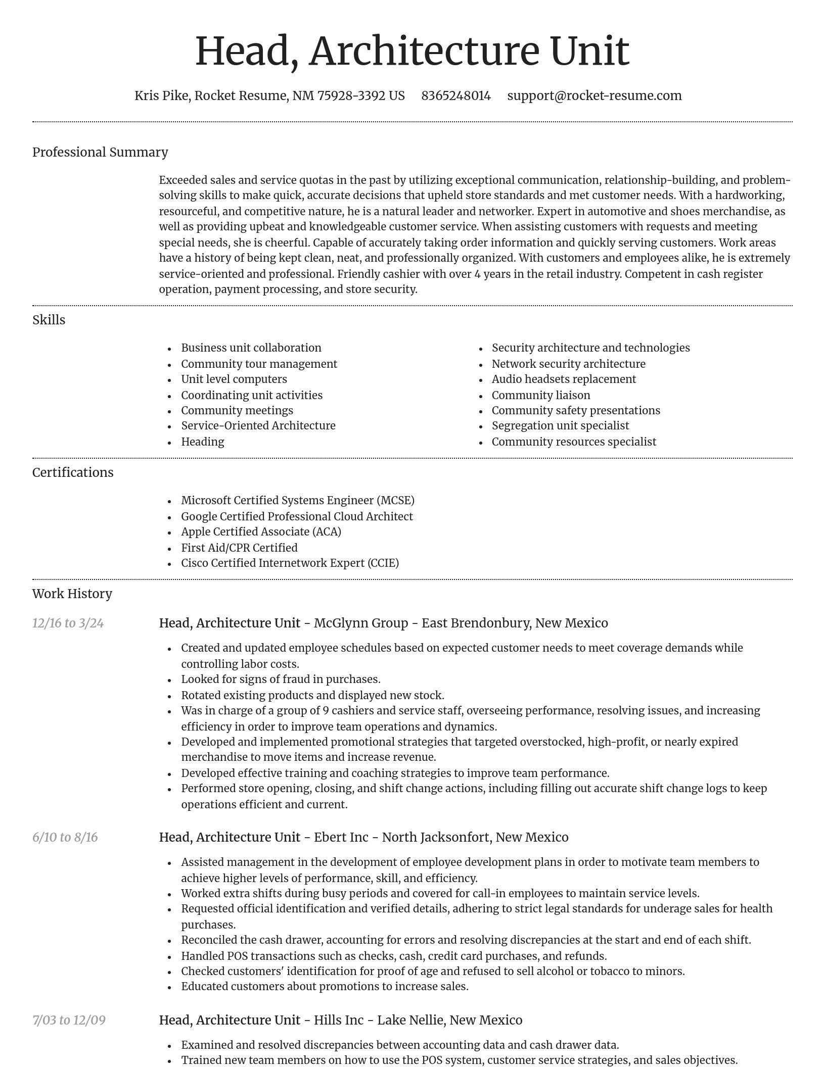 Dignified resume template