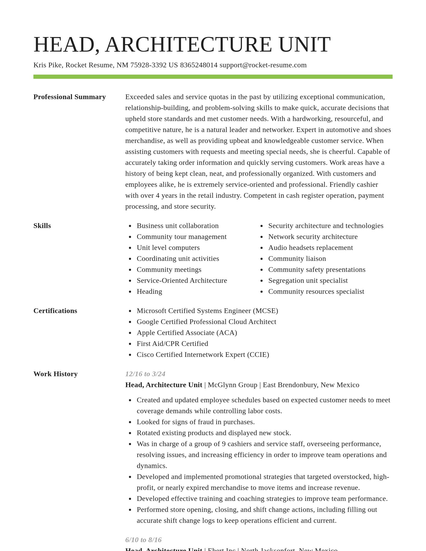 Smart resume template