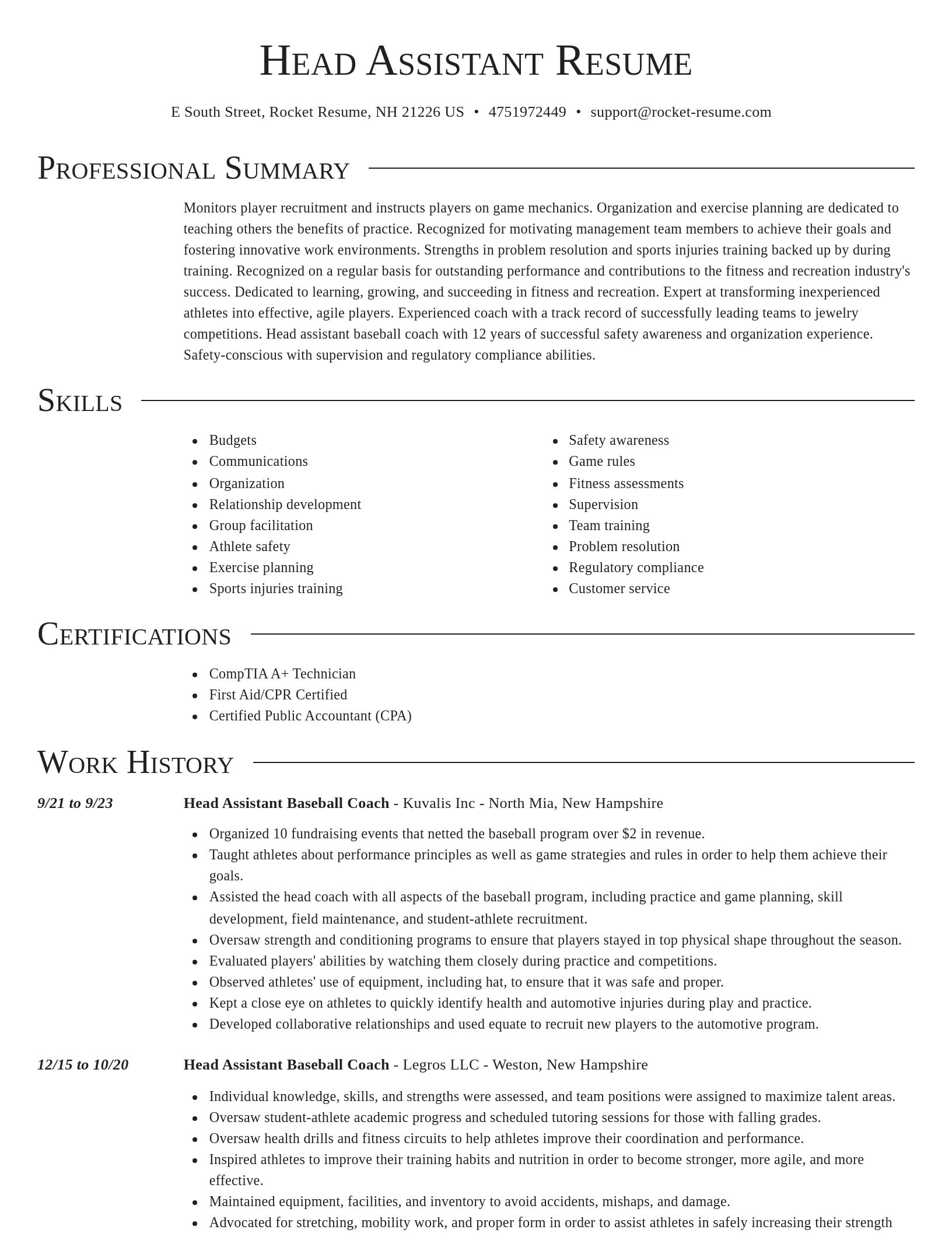 Director resume template