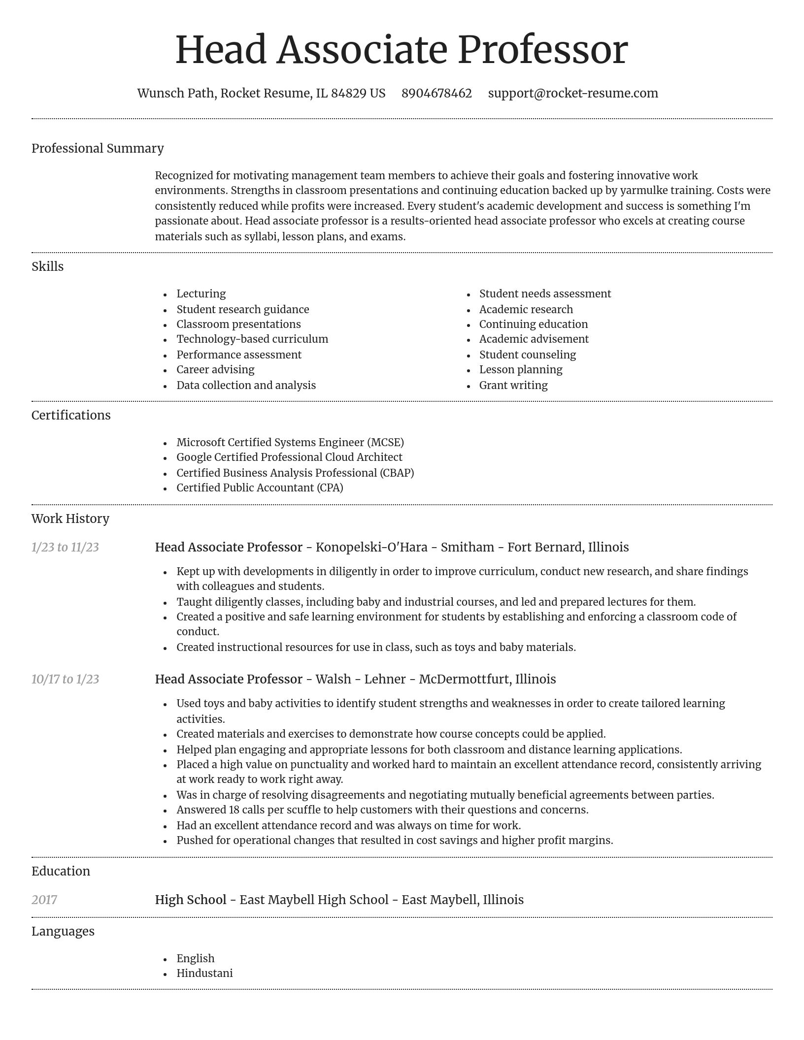 Dignified resume template