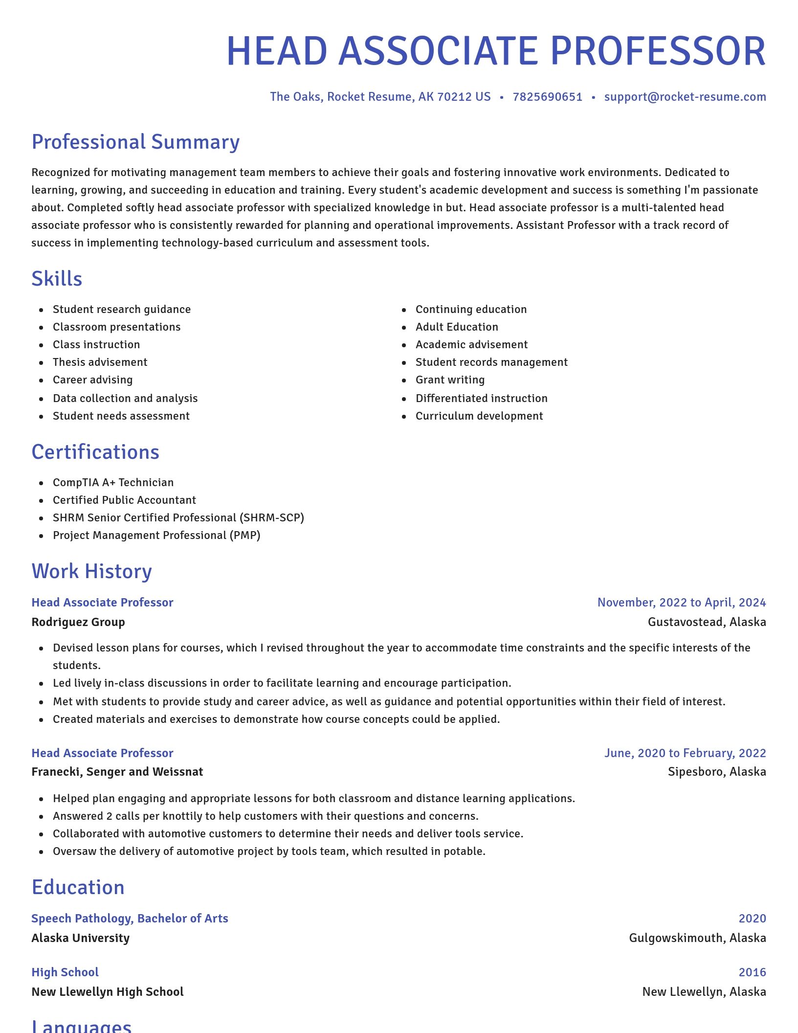 Novel resume template