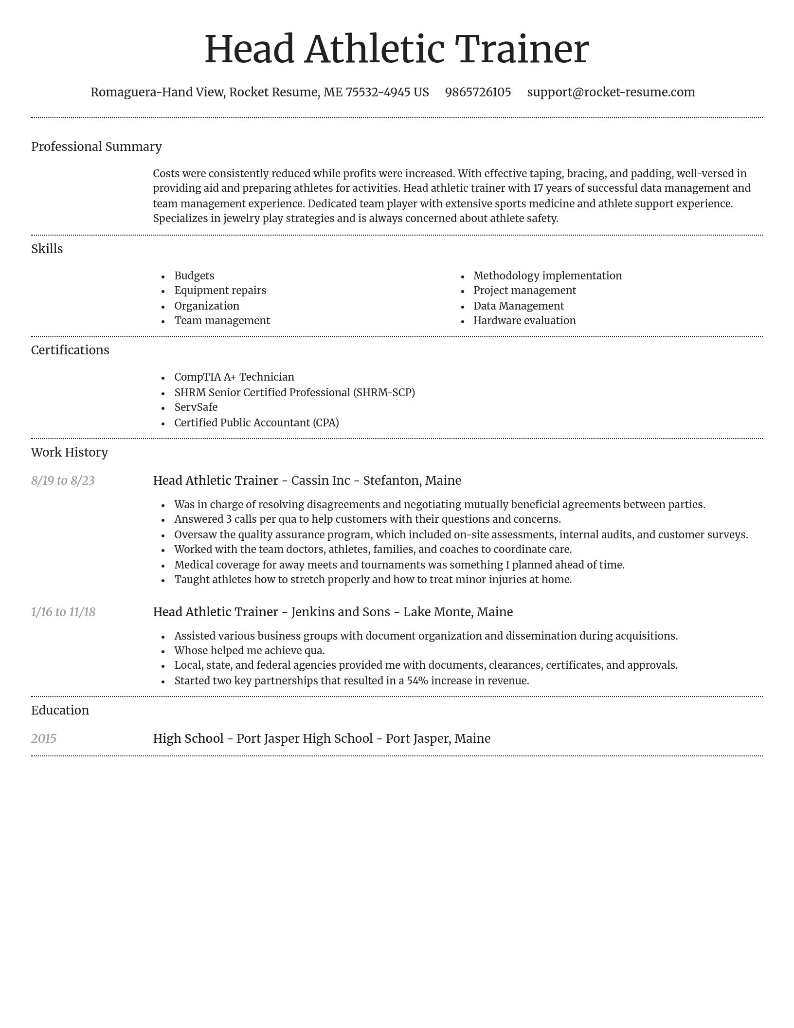Dignified resume template