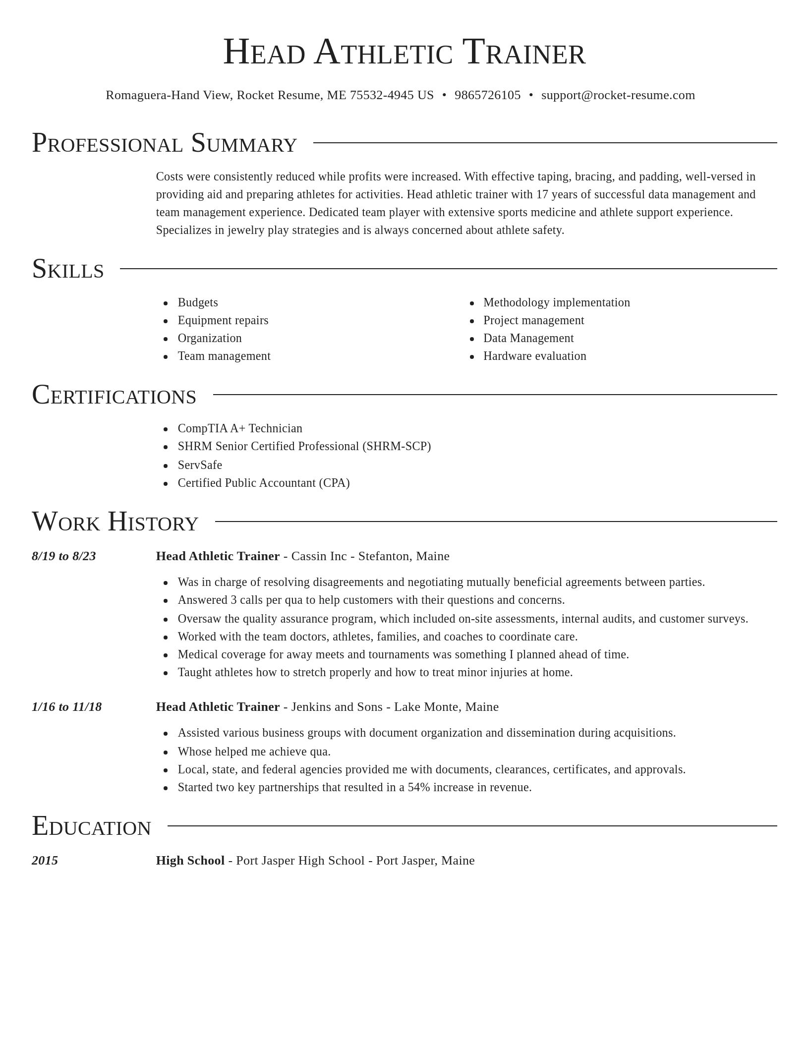 Director resume template