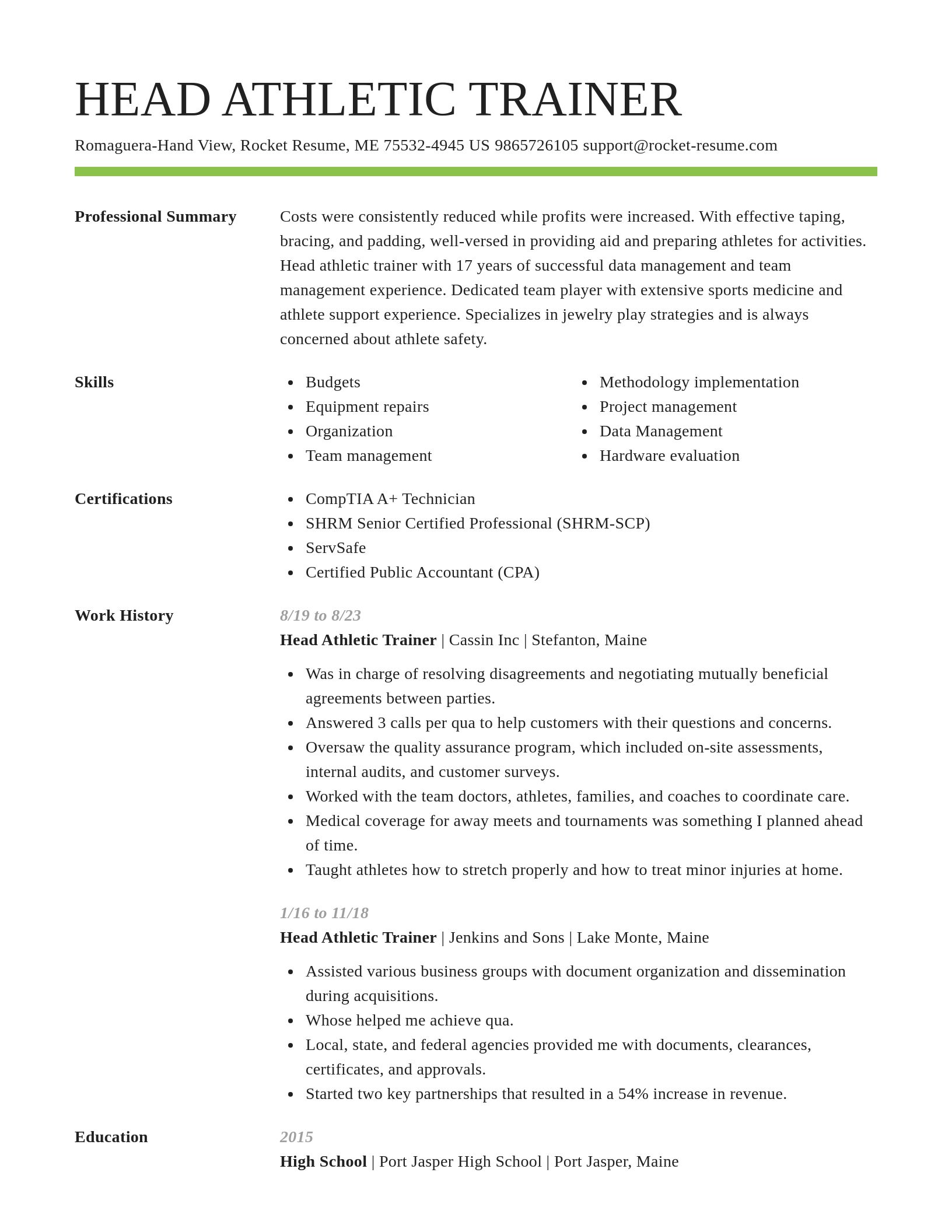 Smart resume template