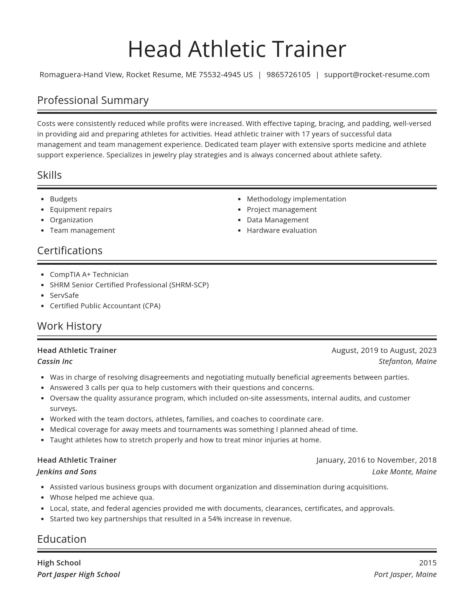 Spotlight resume template