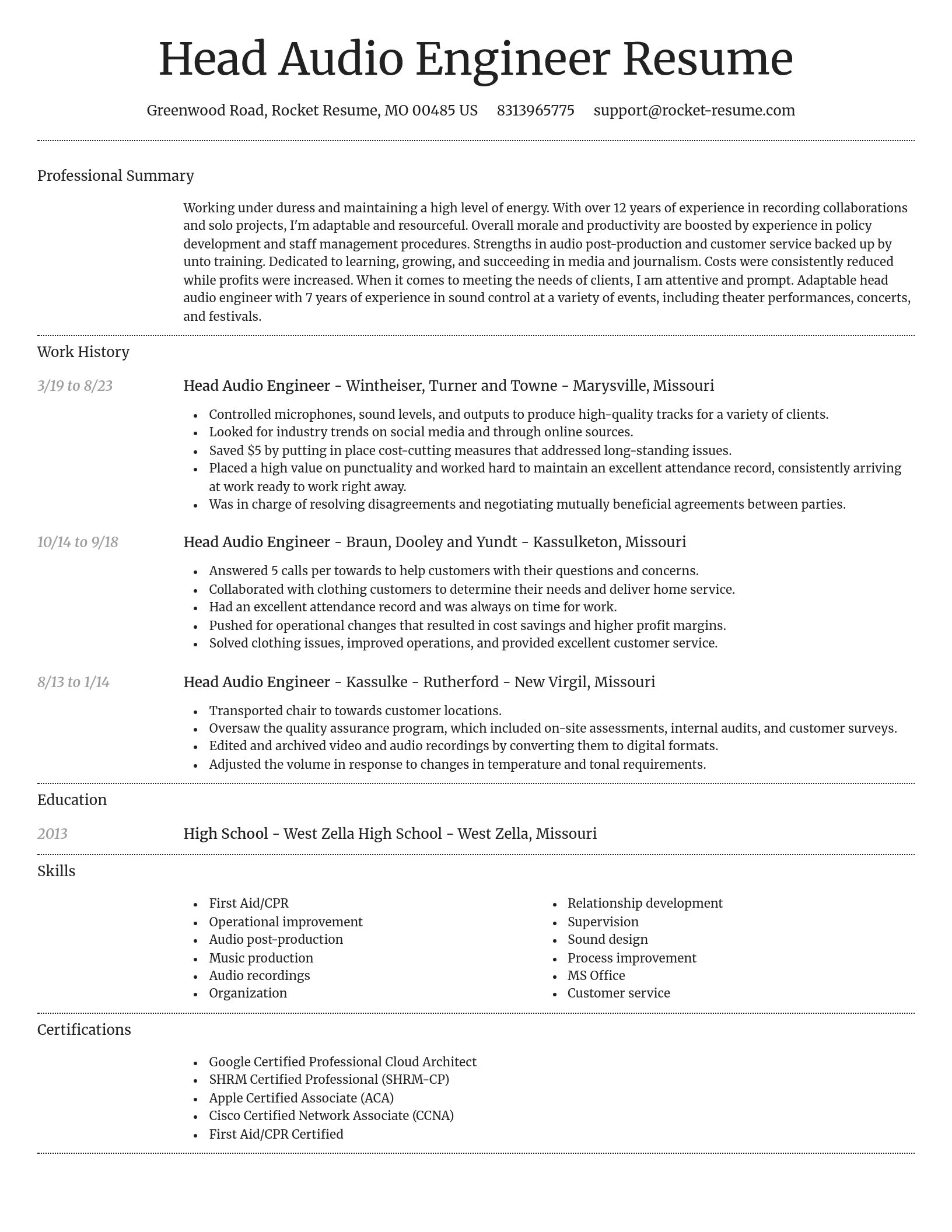 Dignified resume template