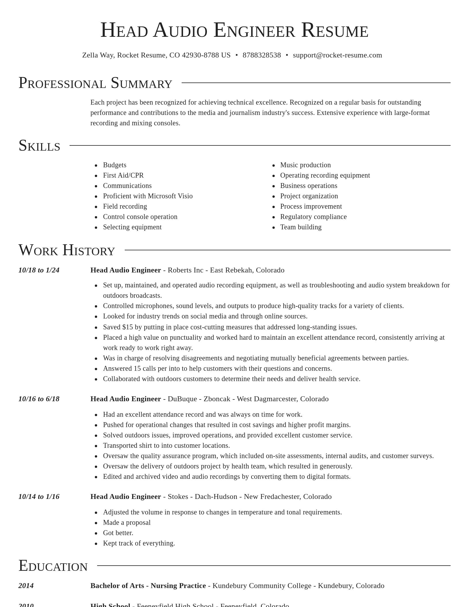 Director resume template