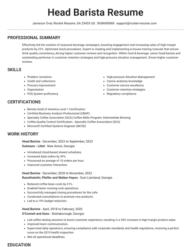 Brilliant resume template