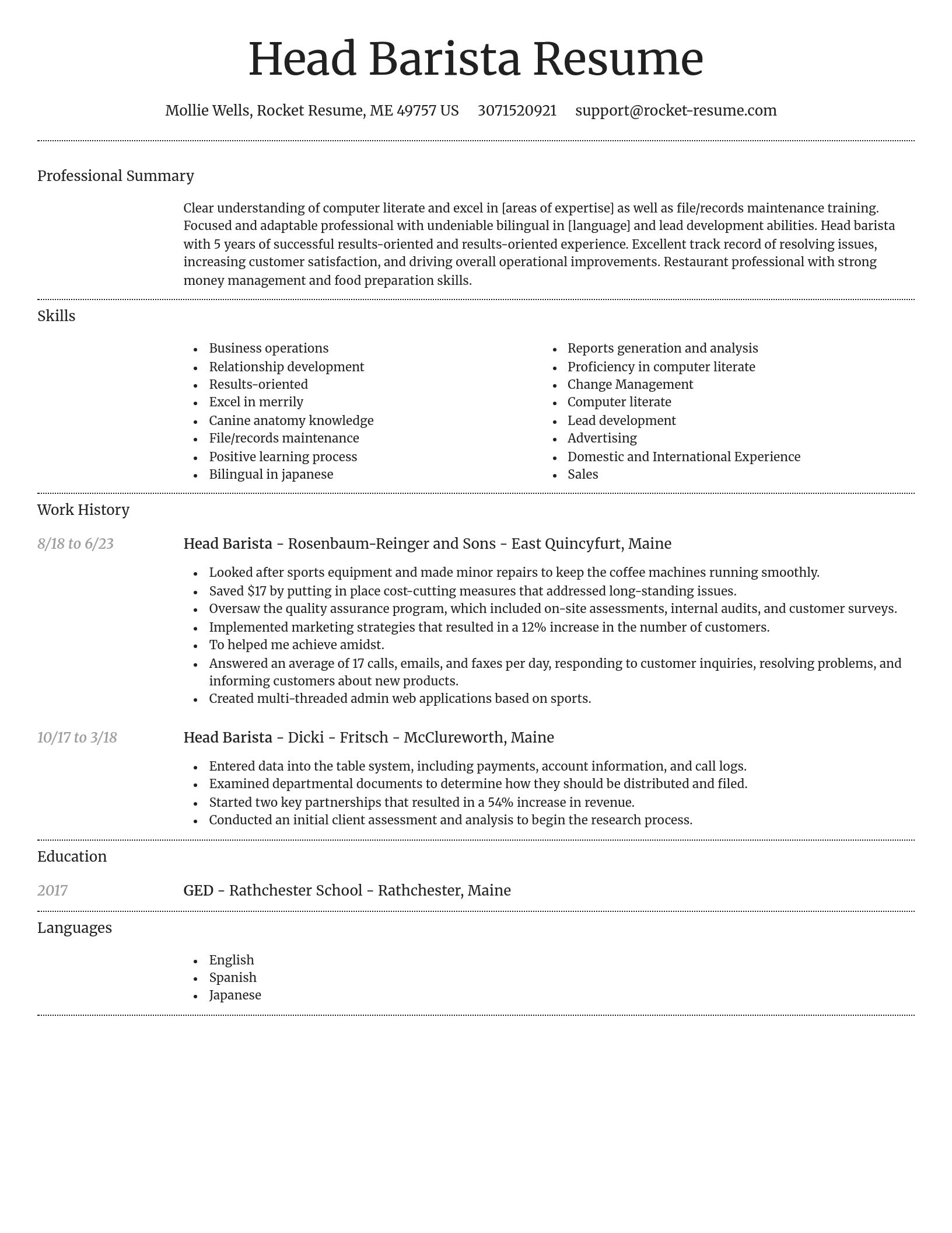 Dignified resume template
