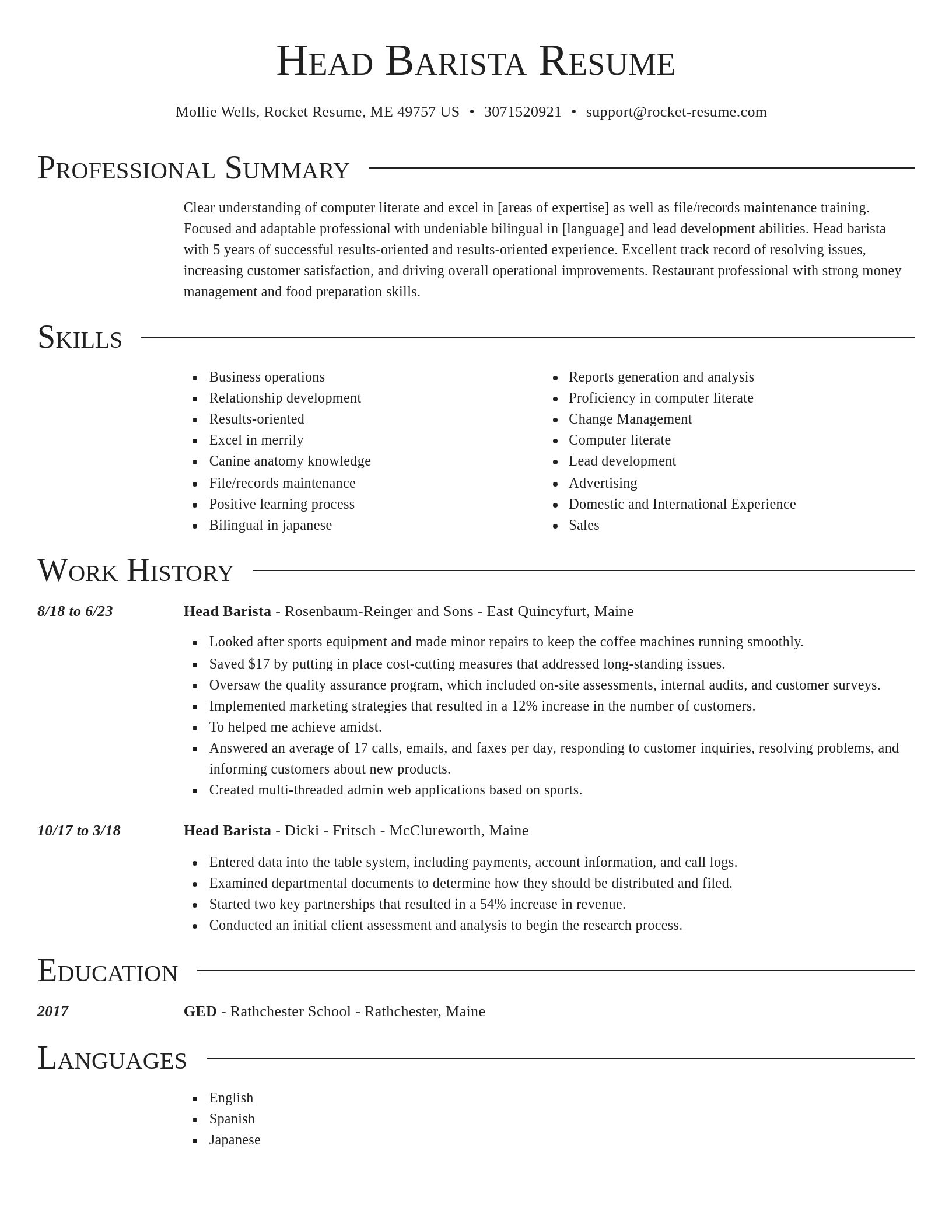 Director resume template