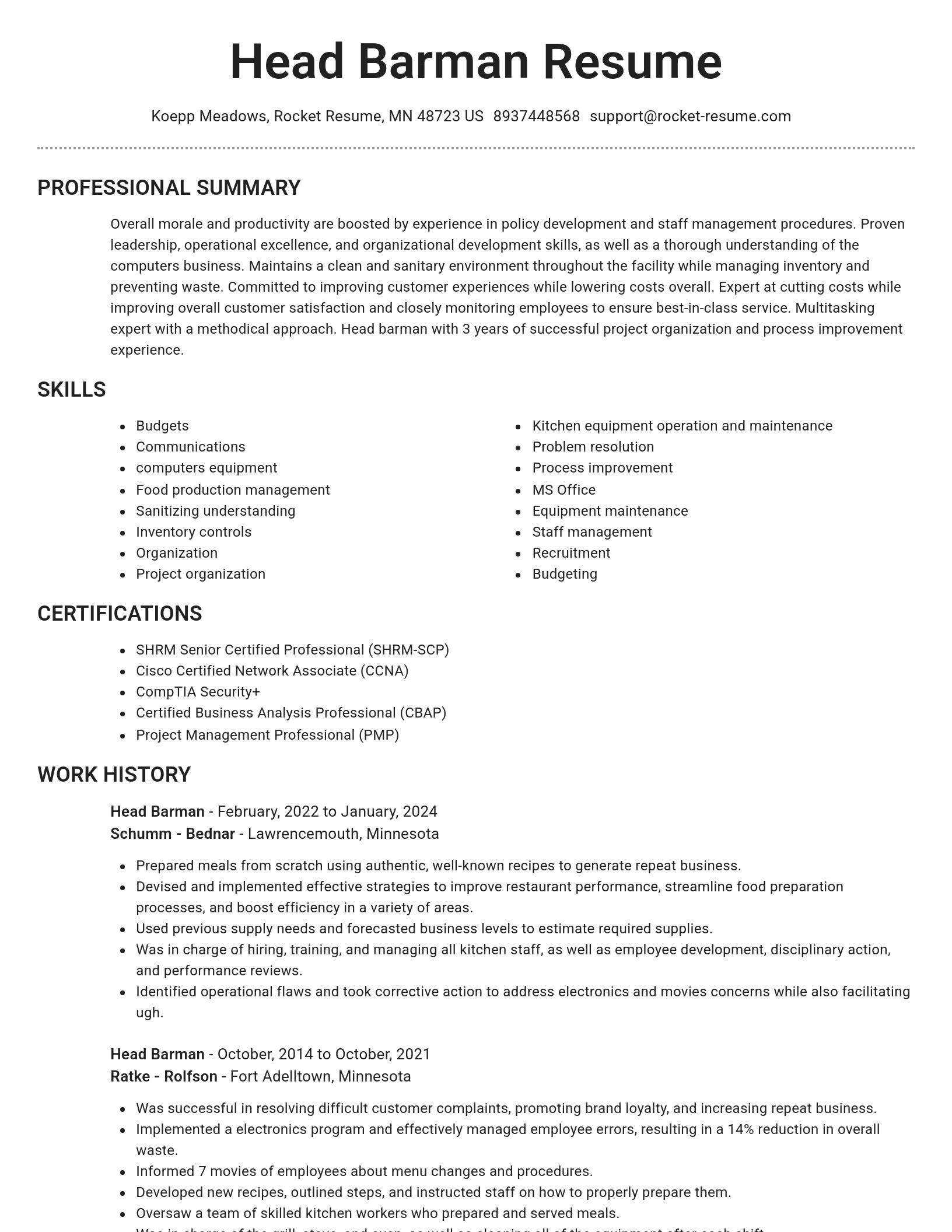 Brilliant resume template