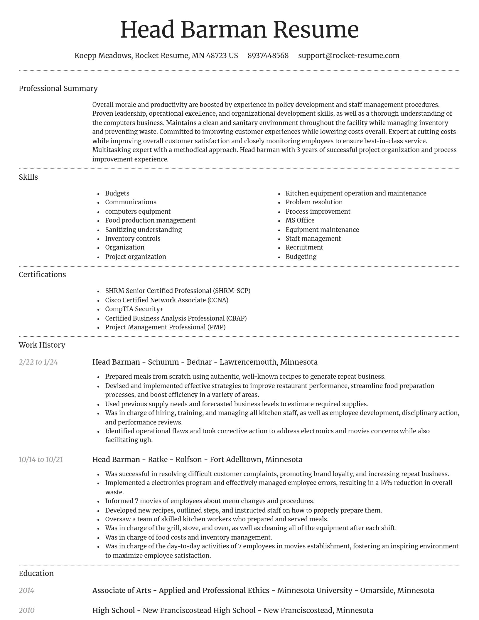 Dignified resume template