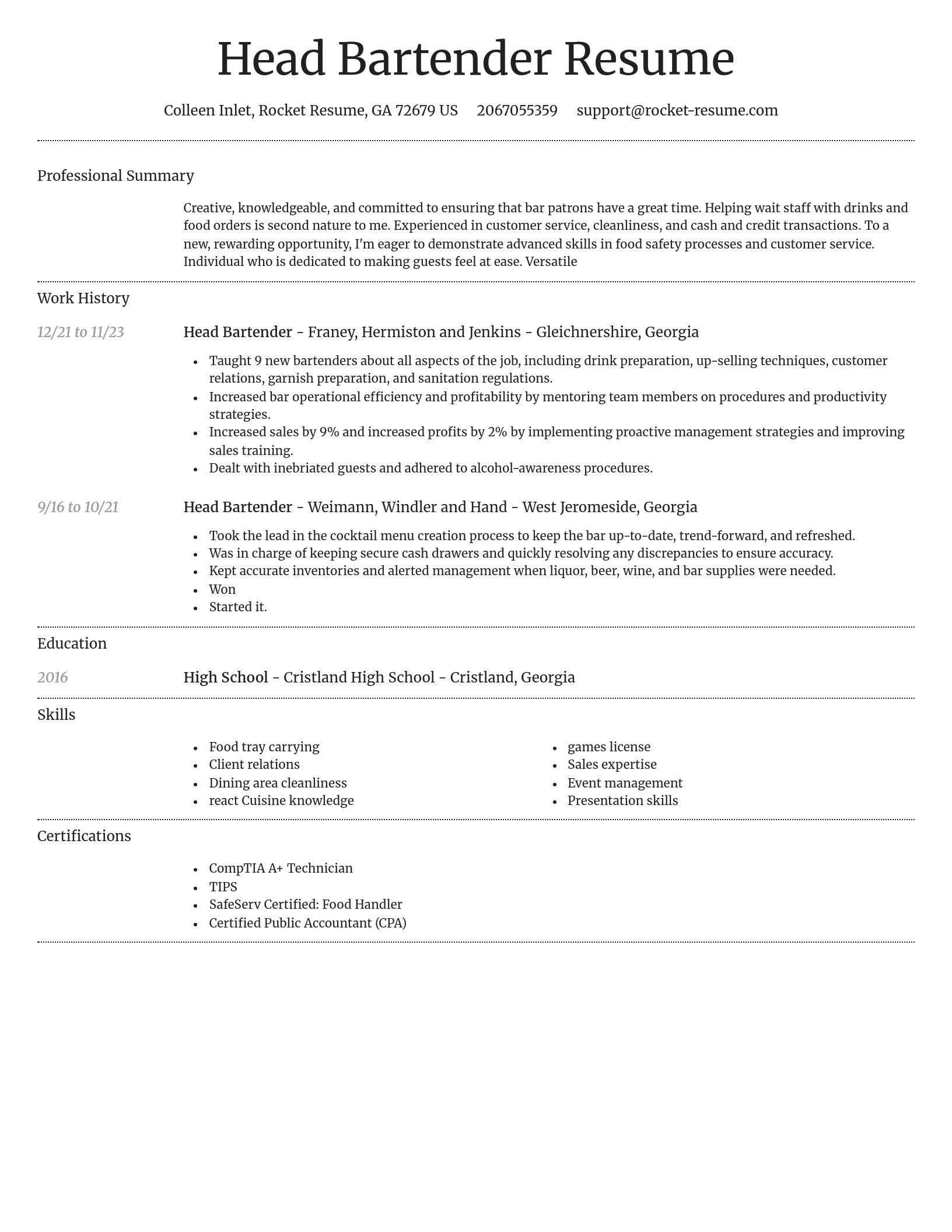 Dignified resume template