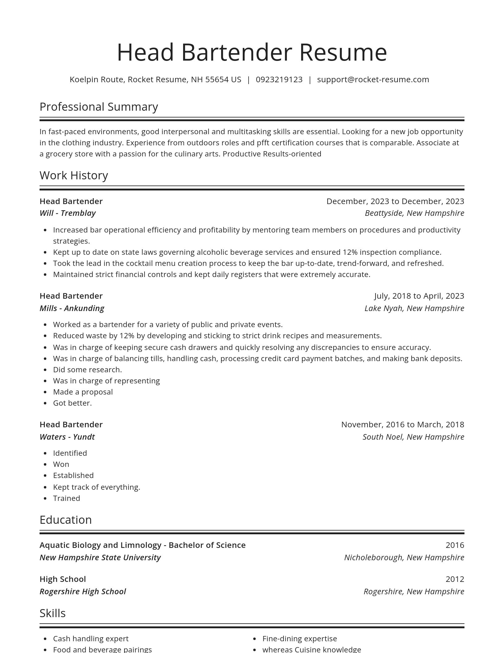 Spotlight resume template