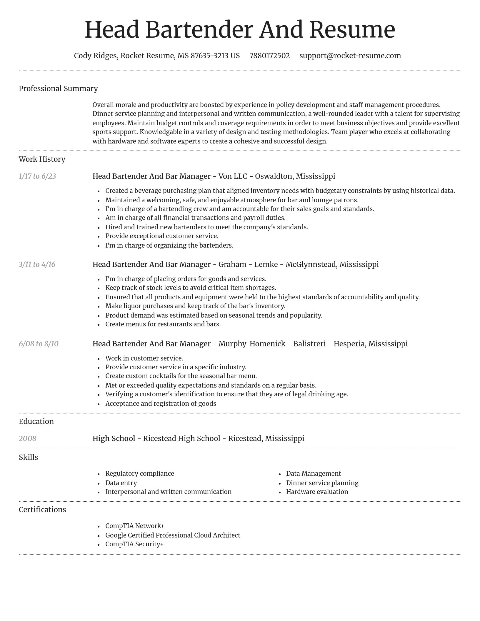 Dignified resume template