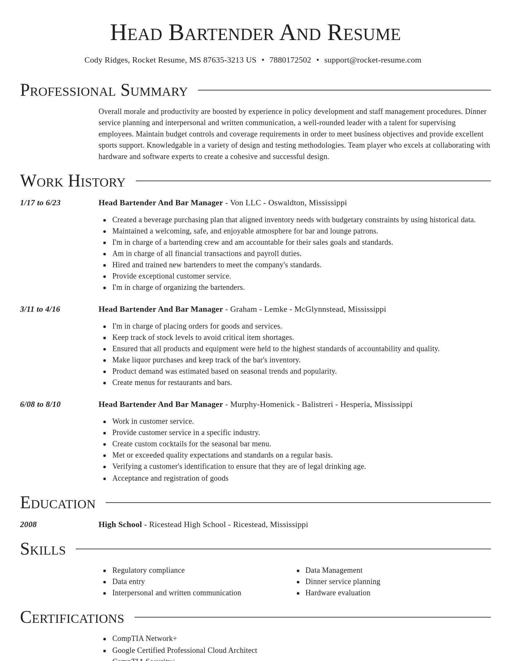 Director resume template