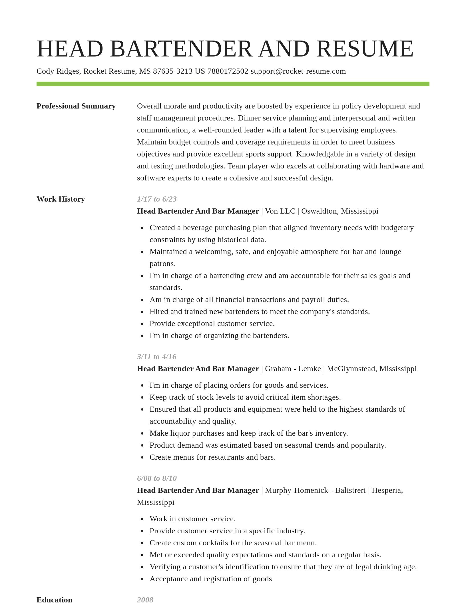 Smart resume template